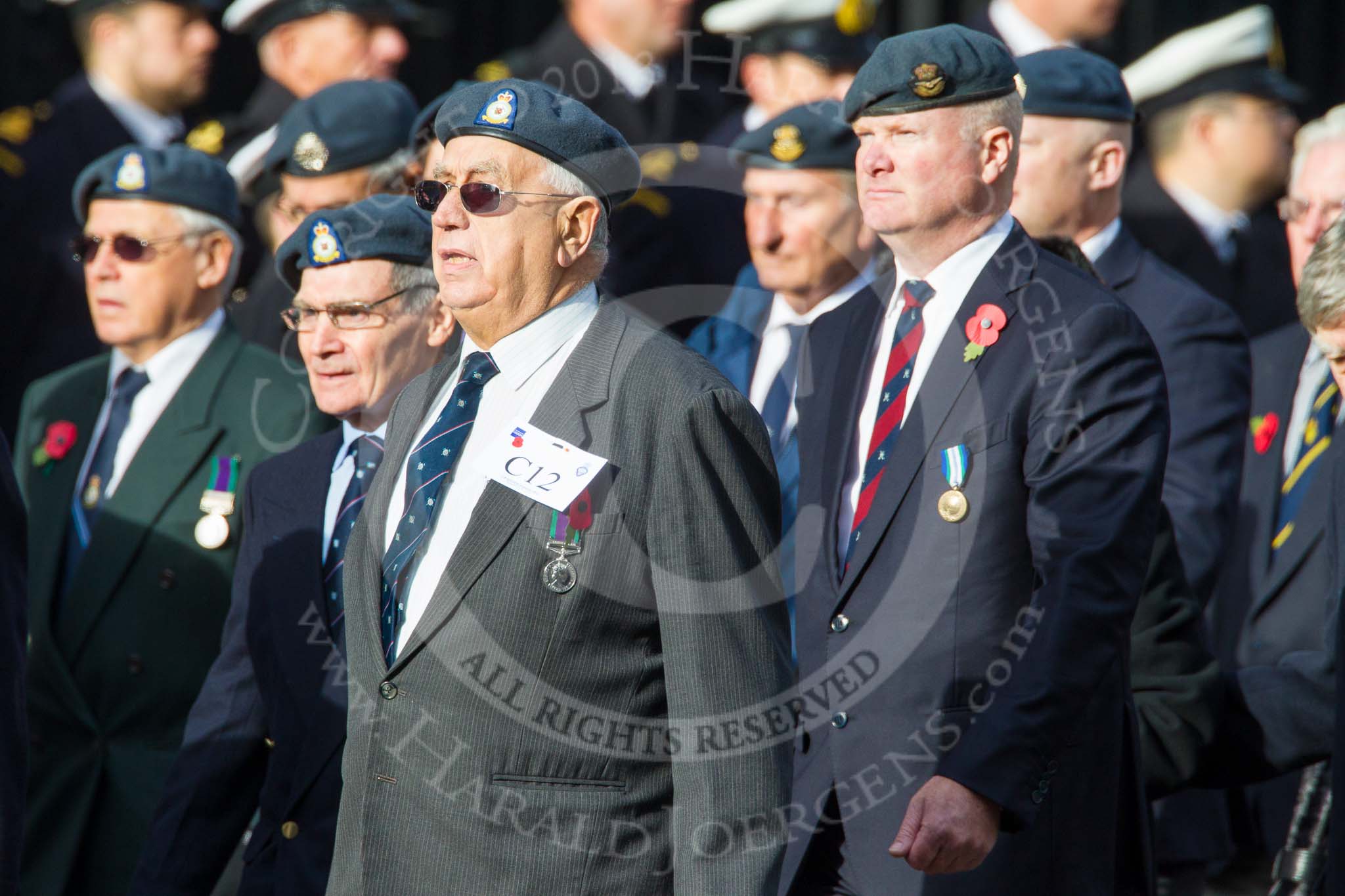 Remembrance Sunday at the Cenotaph in London 2014: Group C12 - Royal Air Force Mountain Rescue Association.
Press stand opposite the Foreign Office building, Whitehall, London SW1,
London,
Greater London,
United Kingdom,
on 09 November 2014 at 11:39, image #139