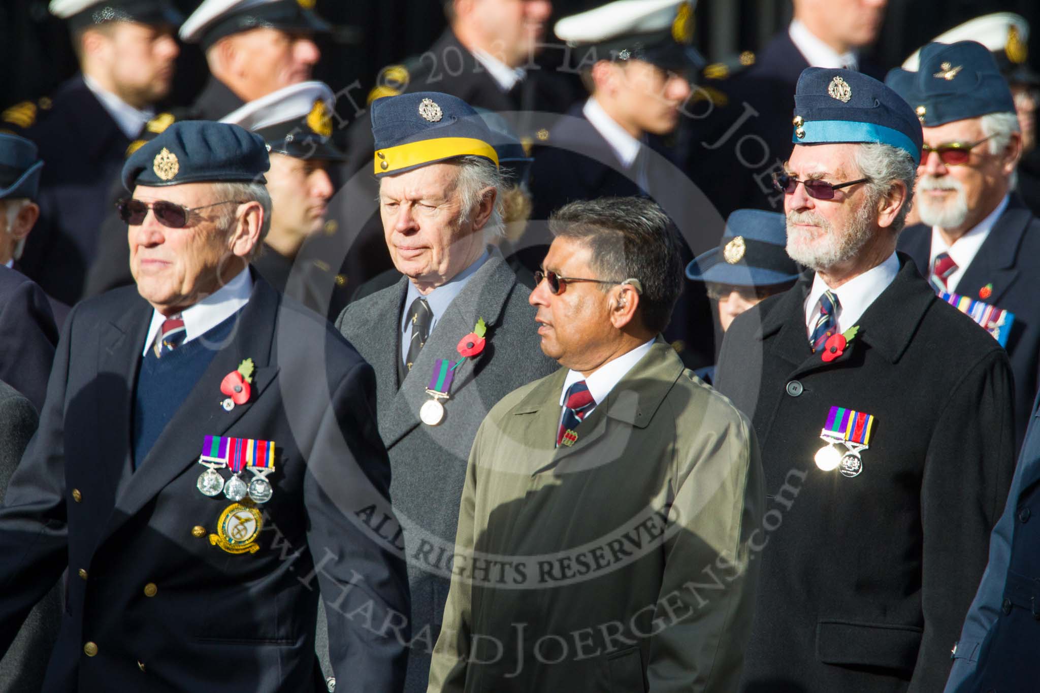 Remembrance Sunday at the Cenotaph in London 2014: Group C20 - Federation of Royal Air Force Apprentice & Boy Entrant
Associations.
Press stand opposite the Foreign Office building, Whitehall, London SW1,
London,
Greater London,
United Kingdom,
on 09 November 2014 at 11:40, image #176