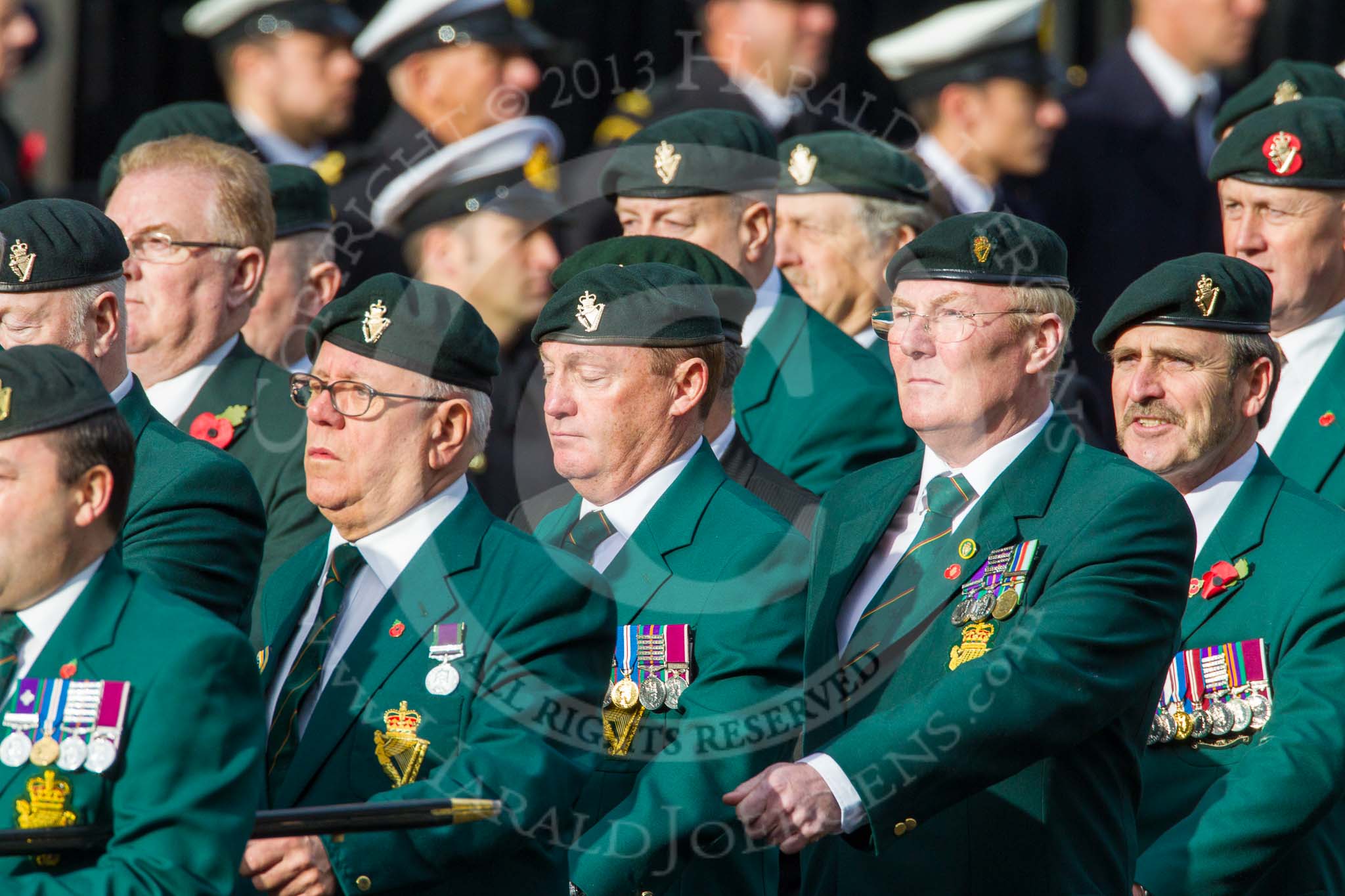 Remembrance Sunday at the Cenotaph in London 2014: Group D10 - Ulster Defence Regiment.
Press stand opposite the Foreign Office building, Whitehall, London SW1,
London,
Greater London,
United Kingdom,
on 09 November 2014 at 11:44, image #340