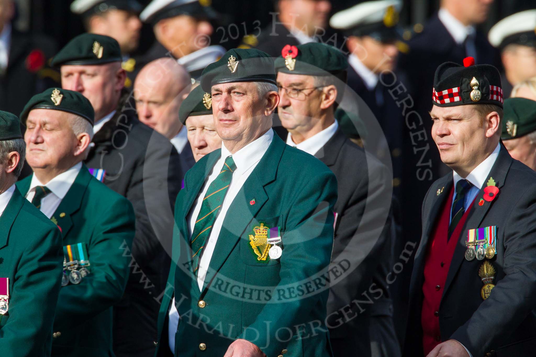 Remembrance Sunday at the Cenotaph in London 2014: Group D10 - Ulster Defence Regiment.
Press stand opposite the Foreign Office building, Whitehall, London SW1,
London,
Greater London,
United Kingdom,
on 09 November 2014 at 11:44, image #343