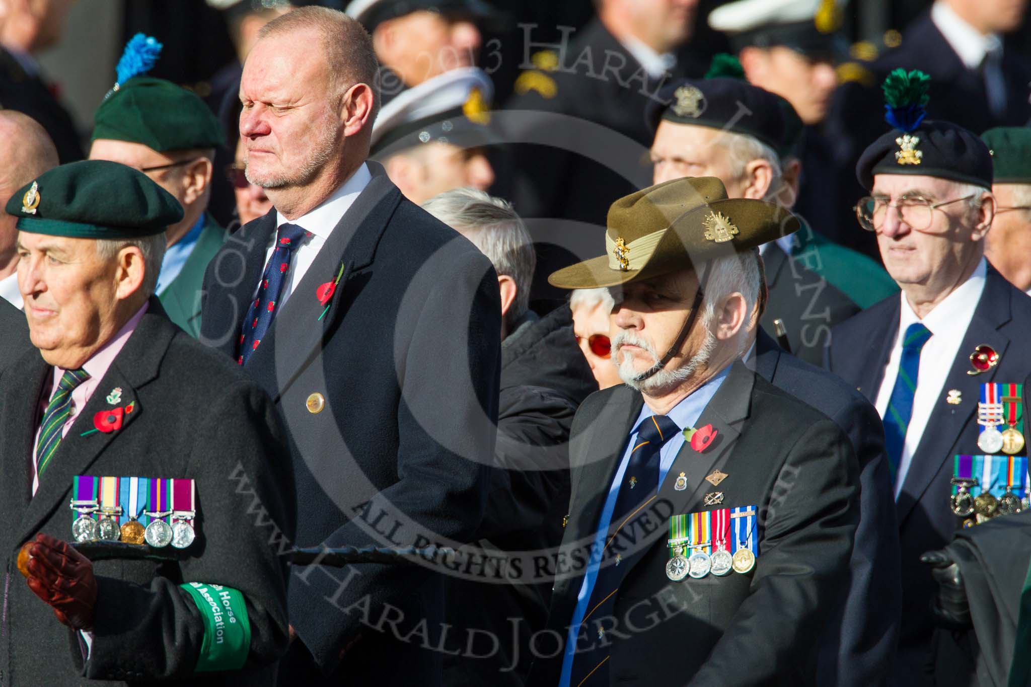 Remembrance Sunday at the Cenotaph in London 2014: Group D12 - North Irish Horse & Irish Regiments Old Comrades
Association.
Press stand opposite the Foreign Office building, Whitehall, London SW1,
London,
Greater London,
United Kingdom,
on 09 November 2014 at 11:45, image #358