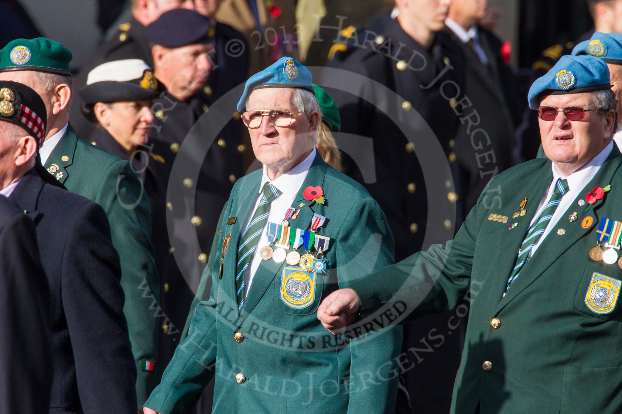 Remembrance Sunday at the Cenotaph in London 2014: Group D13 - Northern Ireland Veterans' Association.
Press stand opposite the Foreign Office building, Whitehall, London SW1,
London,
Greater London,
United Kingdom,
on 09 November 2014 at 11:45, image #373