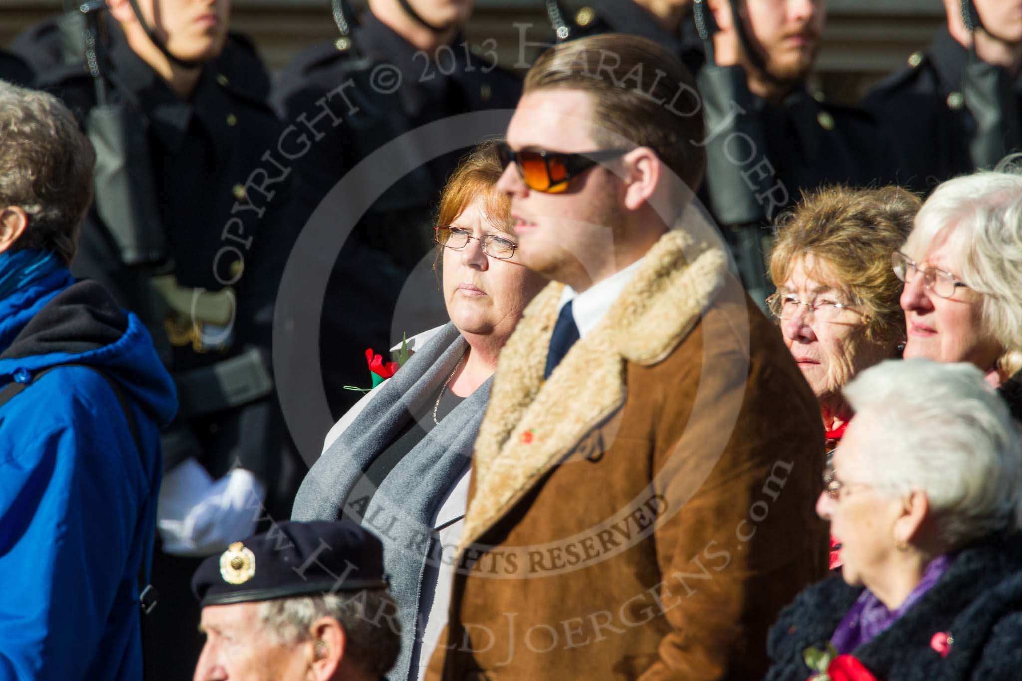 Remembrance Sunday at the Cenotaph in London 2014: Group D23 - British Nuclear Test Veterans Association.
Press stand opposite the Foreign Office building, Whitehall, London SW1,
London,
Greater London,
United Kingdom,
on 09 November 2014 at 11:46, image #426