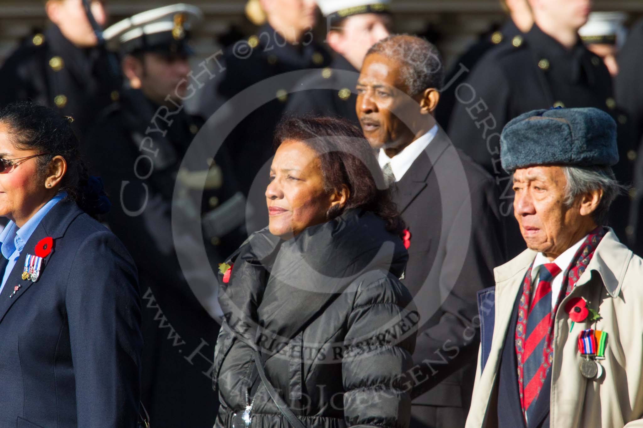 Remembrance Sunday at the Cenotaph in London 2014: Group D27 - West Indian Association of Service Personnel.
Press stand opposite the Foreign Office building, Whitehall, London SW1,
London,
Greater London,
United Kingdom,
on 09 November 2014 at 11:48, image #493