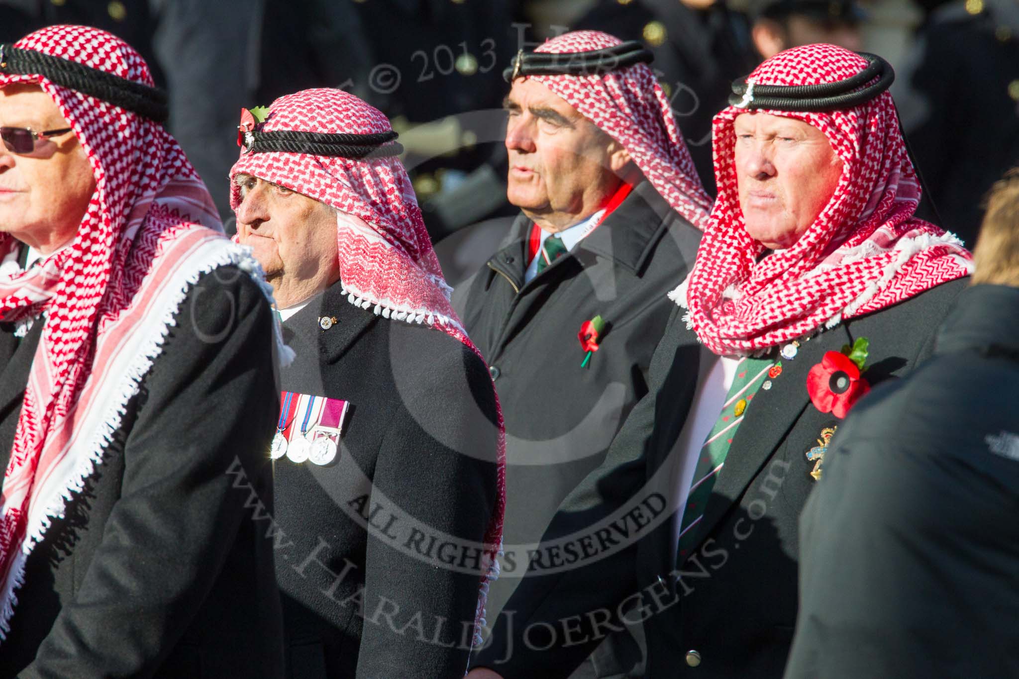 Remembrance Sunday at the Cenotaph in London 2014: Group D28 - Trucial Oman Scouts Association.
Press stand opposite the Foreign Office building, Whitehall, London SW1,
London,
Greater London,
United Kingdom,
on 09 November 2014 at 11:48, image #503
