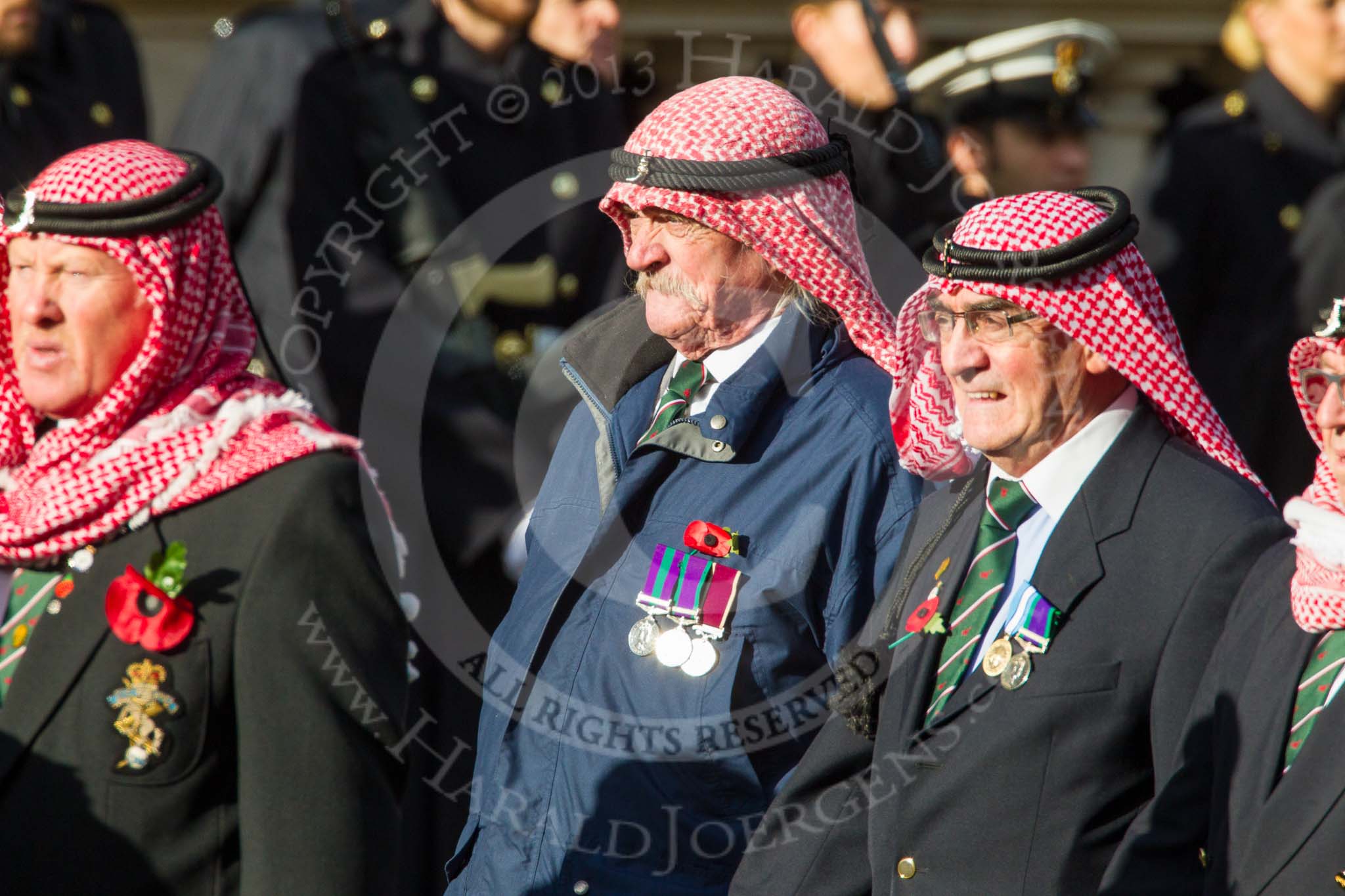 Remembrance Sunday at the Cenotaph in London 2014: Group D28 - Trucial Oman Scouts Association.
Press stand opposite the Foreign Office building, Whitehall, London SW1,
London,
Greater London,
United Kingdom,
on 09 November 2014 at 11:48, image #504