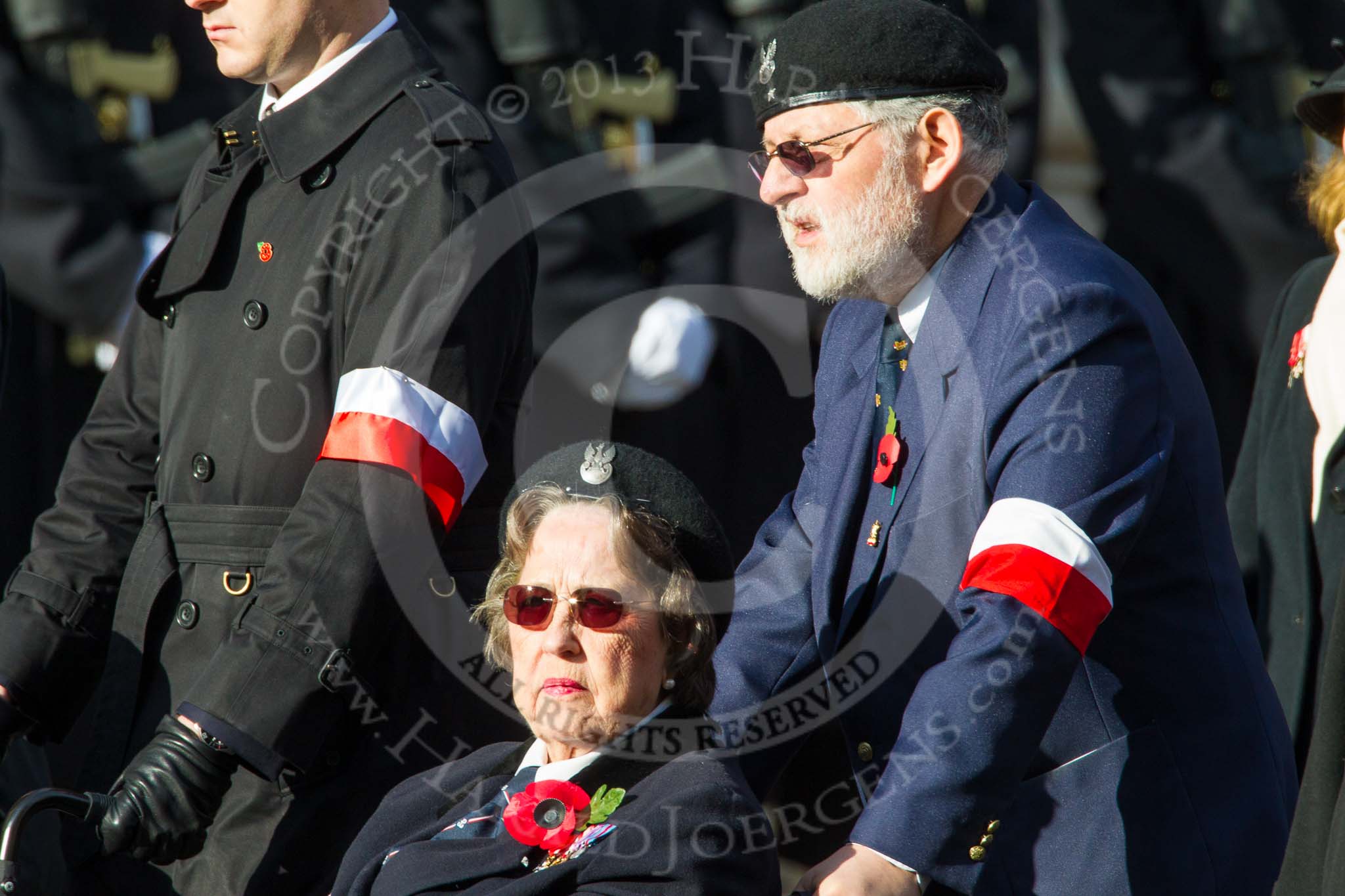 Remembrance Sunday at the Cenotaph in London 2014: Group D30 - Polish Ex-Combatants Association in Great Britain Trust
Fund.
Press stand opposite the Foreign Office building, Whitehall, London SW1,
London,
Greater London,
United Kingdom,
on 09 November 2014 at 11:48, image #521