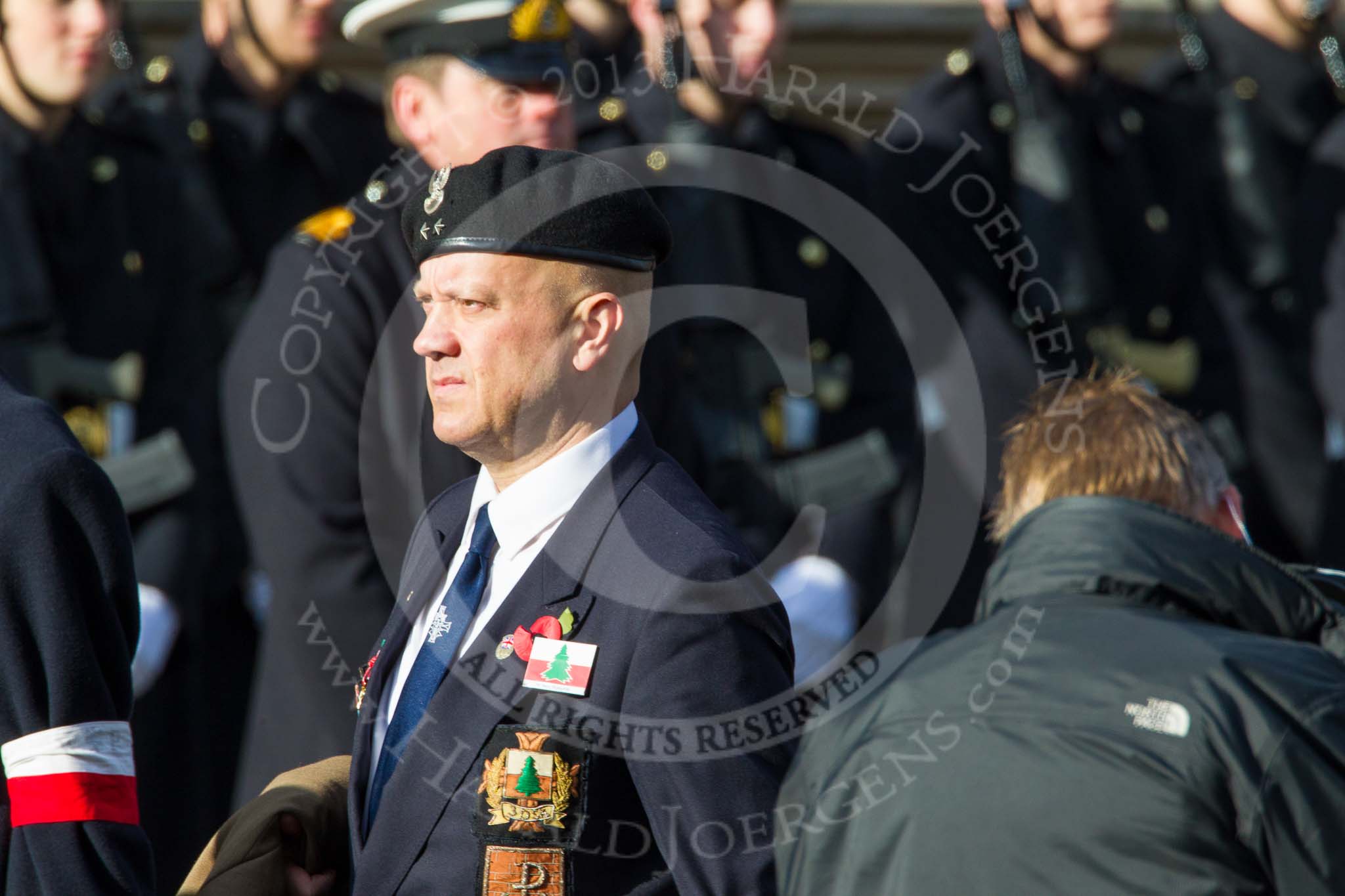 Remembrance Sunday at the Cenotaph in London 2014: Group D30 - Polish Ex-Combatants Association in Great Britain Trust
Fund.
Press stand opposite the Foreign Office building, Whitehall, London SW1,
London,
Greater London,
United Kingdom,
on 09 November 2014 at 11:49, image #525