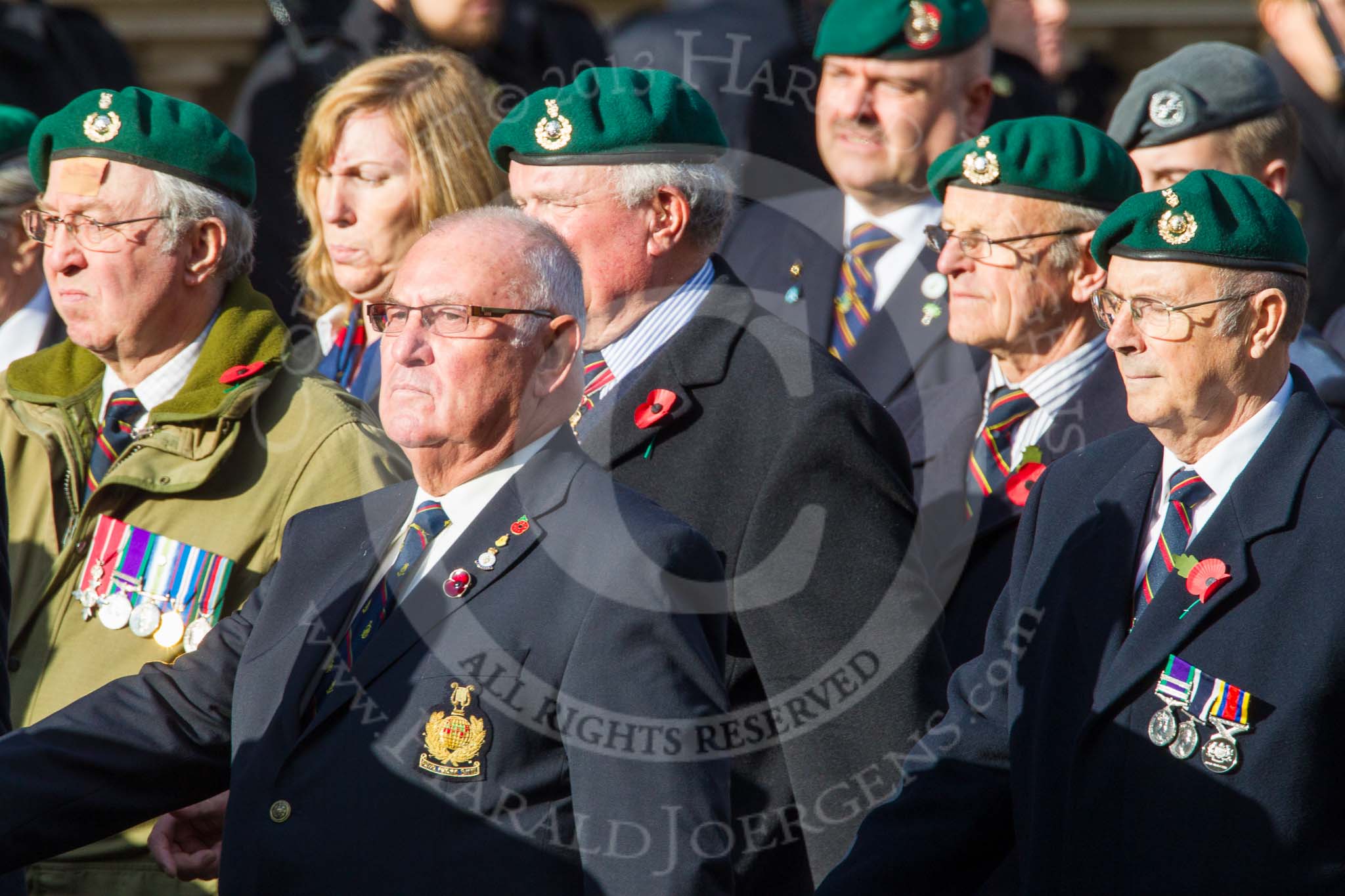 Remembrance Sunday at the Cenotaph in London 2014: Group E1 - Royal Marines Association.
Press stand opposite the Foreign Office building, Whitehall, London SW1,
London,
Greater London,
United Kingdom,
on 09 November 2014 at 11:49, image #536