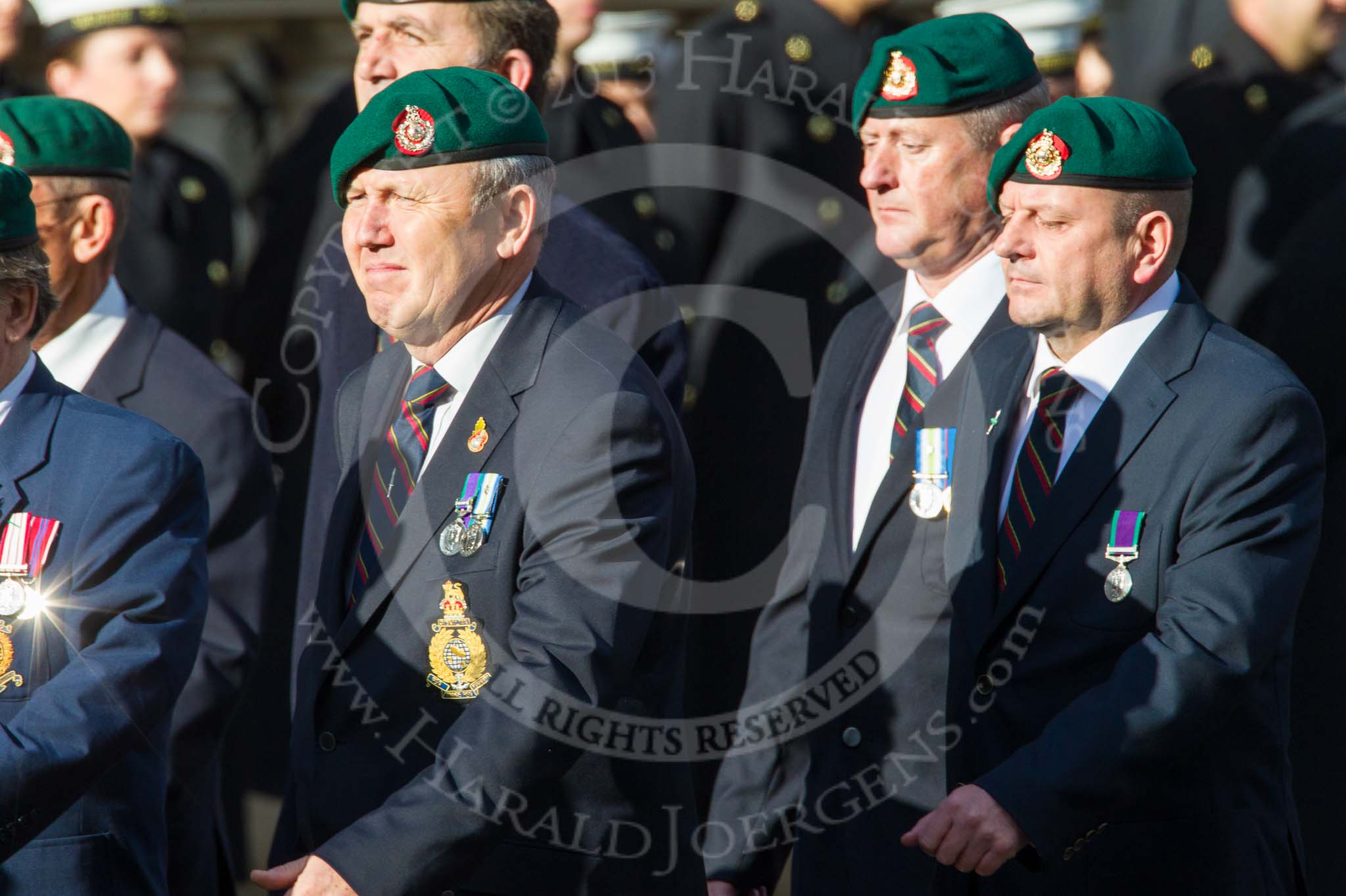 Remembrance Sunday at the Cenotaph in London 2014: Group E1 - Royal Marines Association.
Press stand opposite the Foreign Office building, Whitehall, London SW1,
London,
Greater London,
United Kingdom,
on 09 November 2014 at 11:49, image #550
