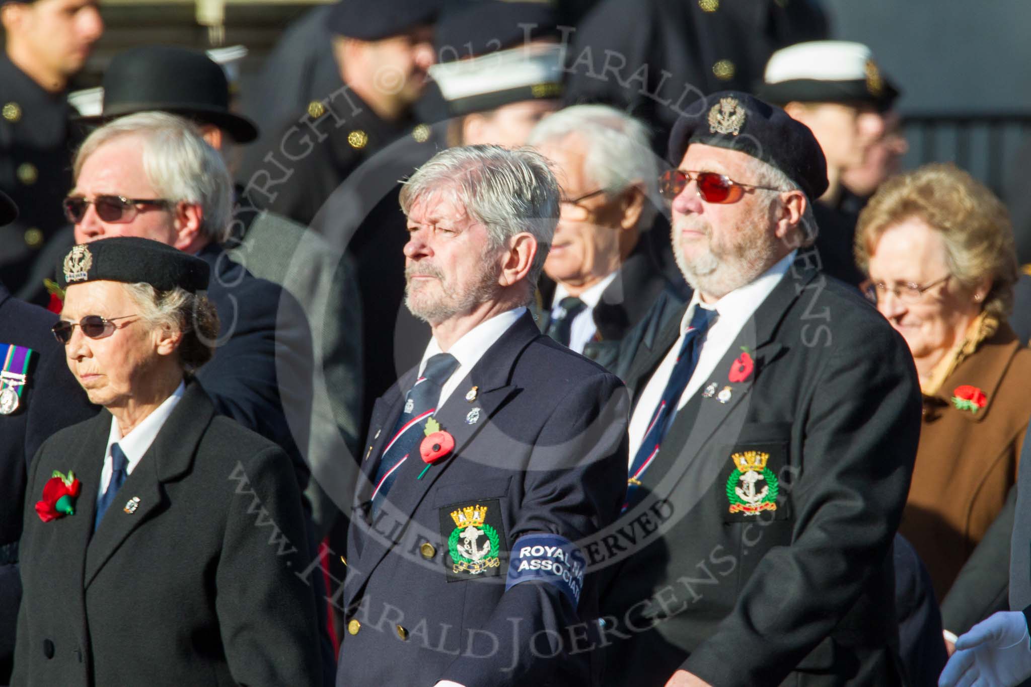 Remembrance Sunday at the Cenotaph in London 2014: Group E2 - Royal Naval Association.
Press stand opposite the Foreign Office building, Whitehall, London SW1,
London,
Greater London,
United Kingdom,
on 09 November 2014 at 11:49, image #556