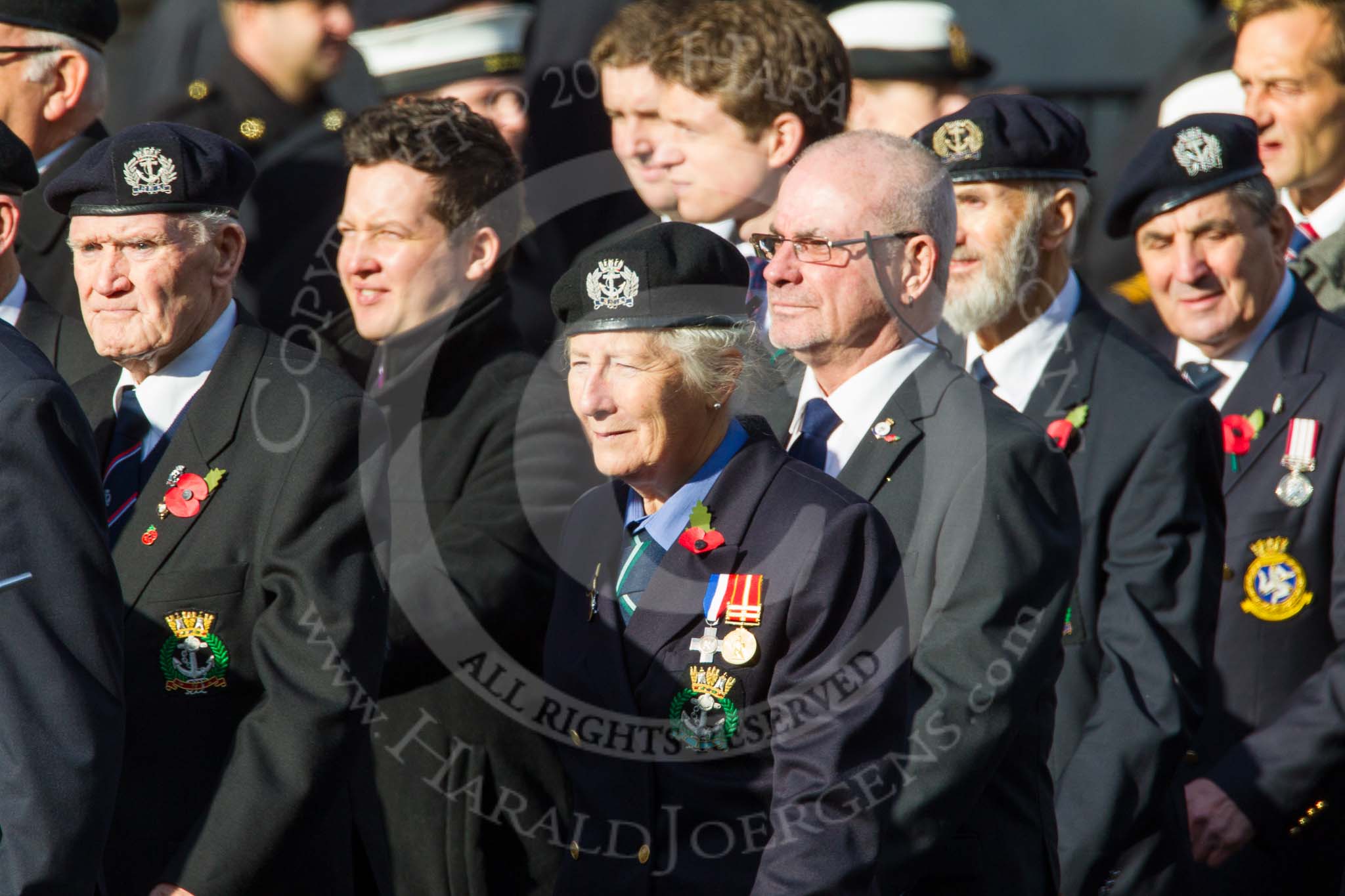 Remembrance Sunday at the Cenotaph in London 2014: Group E2 - Royal Naval Association.
Press stand opposite the Foreign Office building, Whitehall, London SW1,
London,
Greater London,
United Kingdom,
on 09 November 2014 at 11:49, image #560