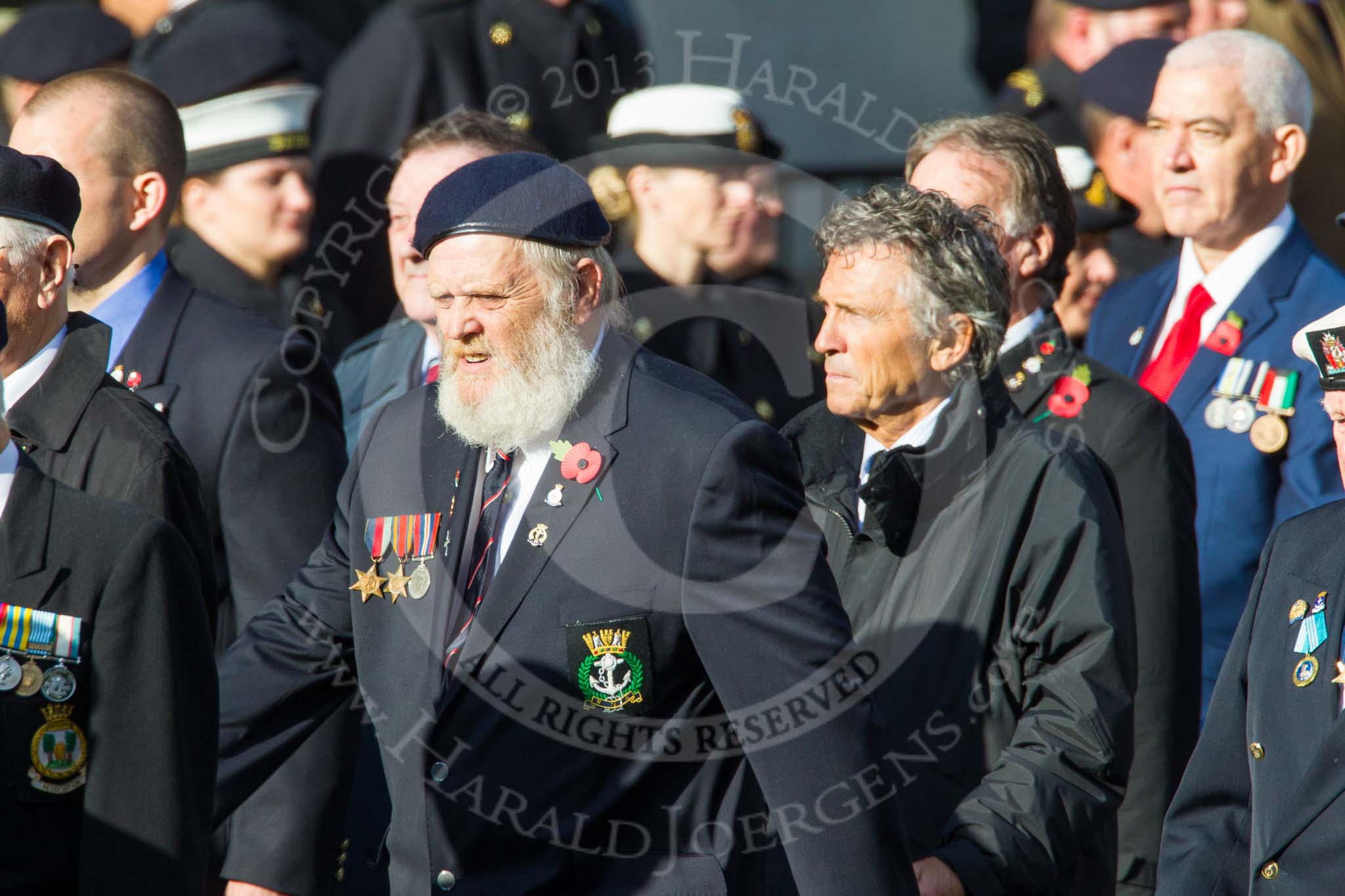 Remembrance Sunday at the Cenotaph in London 2014: Group E2 - Royal Naval Association.
Press stand opposite the Foreign Office building, Whitehall, London SW1,
London,
Greater London,
United Kingdom,
on 09 November 2014 at 11:49, image #567