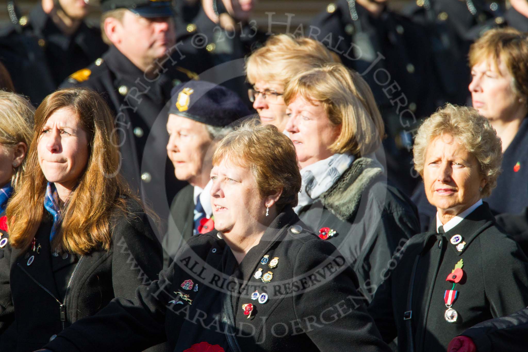 Remembrance Sunday at the Cenotaph in London 2014: Group E25 - Association of WRENS.
Press stand opposite the Foreign Office building, Whitehall, London SW1,
London,
Greater London,
United Kingdom,
on 09 November 2014 at 11:53, image #775