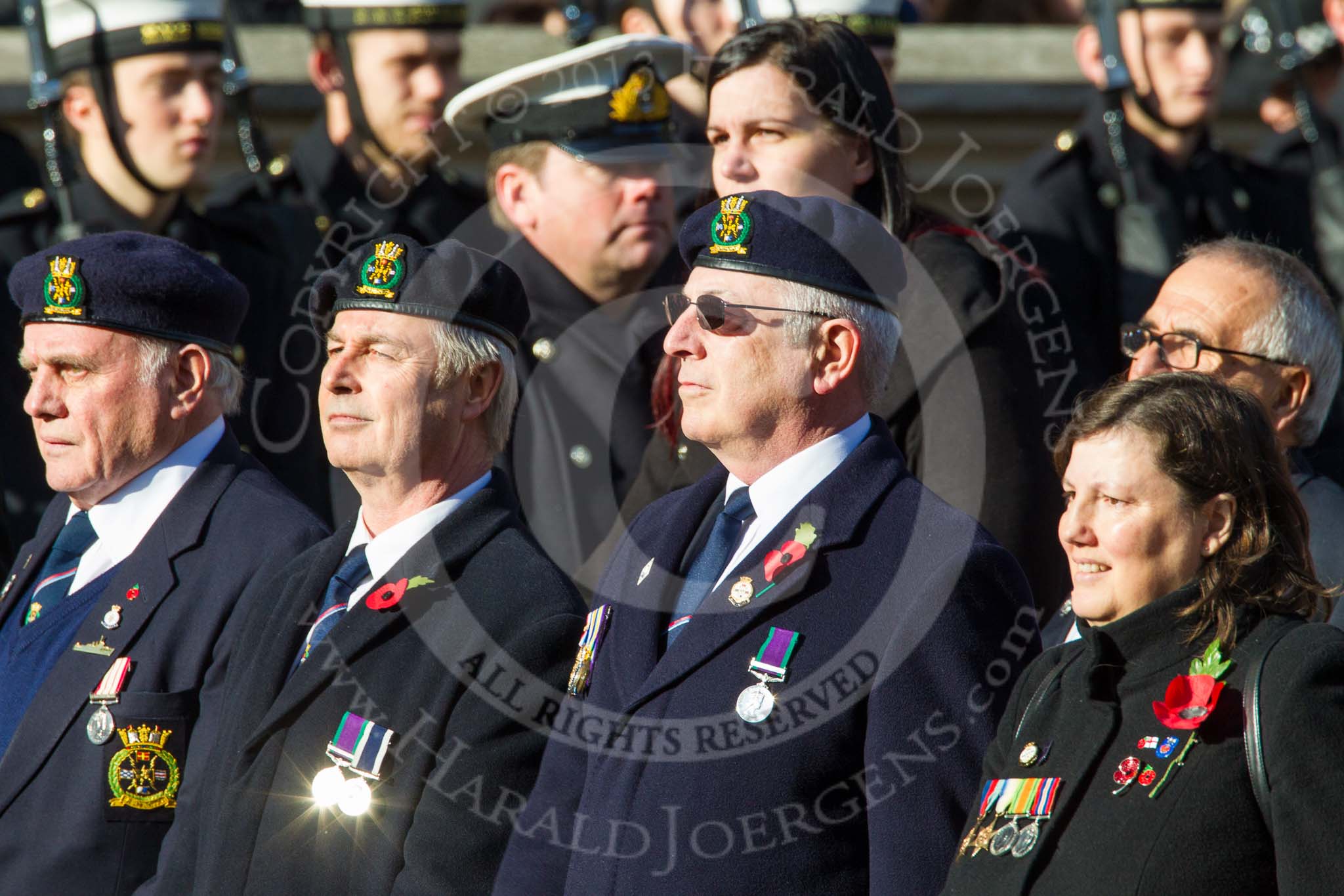 Remembrance Sunday at the Cenotaph in London 2014: Group E26 - Royal Fleet Auxiliary Association.
Press stand opposite the Foreign Office building, Whitehall, London SW1,
London,
Greater London,
United Kingdom,
on 09 November 2014 at 11:53, image #788