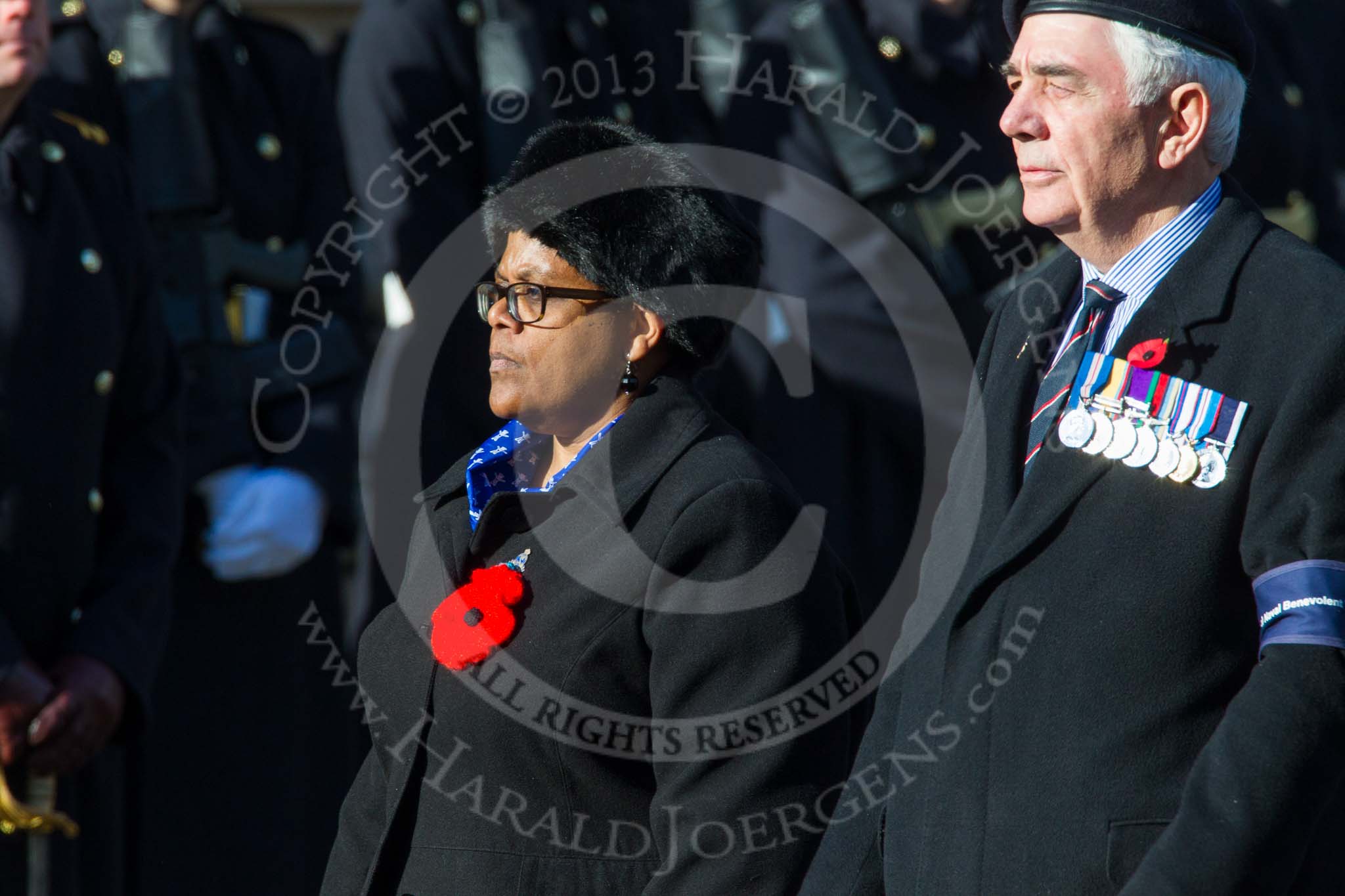 Remembrance Sunday at the Cenotaph in London 2014: Group E29 - Royal Naval Benevolent Trust.
Press stand opposite the Foreign Office building, Whitehall, London SW1,
London,
Greater London,
United Kingdom,
on 09 November 2014 at 11:53, image #799