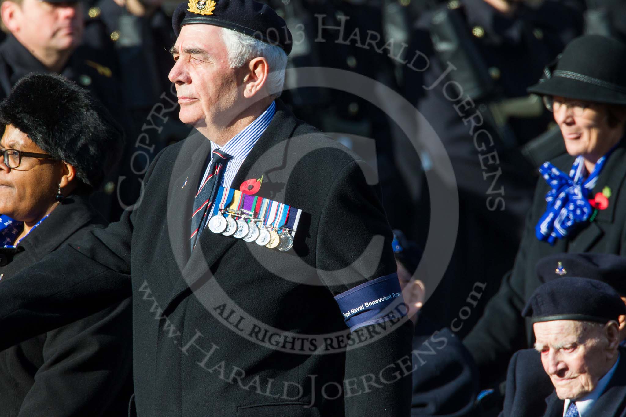 Remembrance Sunday at the Cenotaph in London 2014: Group E29 - Royal Naval Benevolent Trust.
Press stand opposite the Foreign Office building, Whitehall, London SW1,
London,
Greater London,
United Kingdom,
on 09 November 2014 at 11:53, image #800
