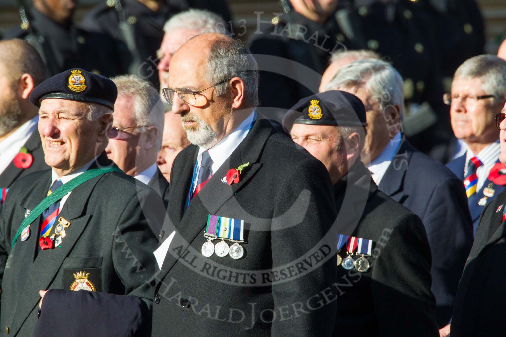 Photo 1411091154381D47043HaraldJoergens Remembrance Sunday at the Cenotaph in London 2014: Group E37 -Aircraft Handlers Association.
Press stand opposite the Foreign Office building, Whitehall, London SW1,
London,
Greater London,
United Kingdom,
on 09 November 2014 at 11:54, image #851