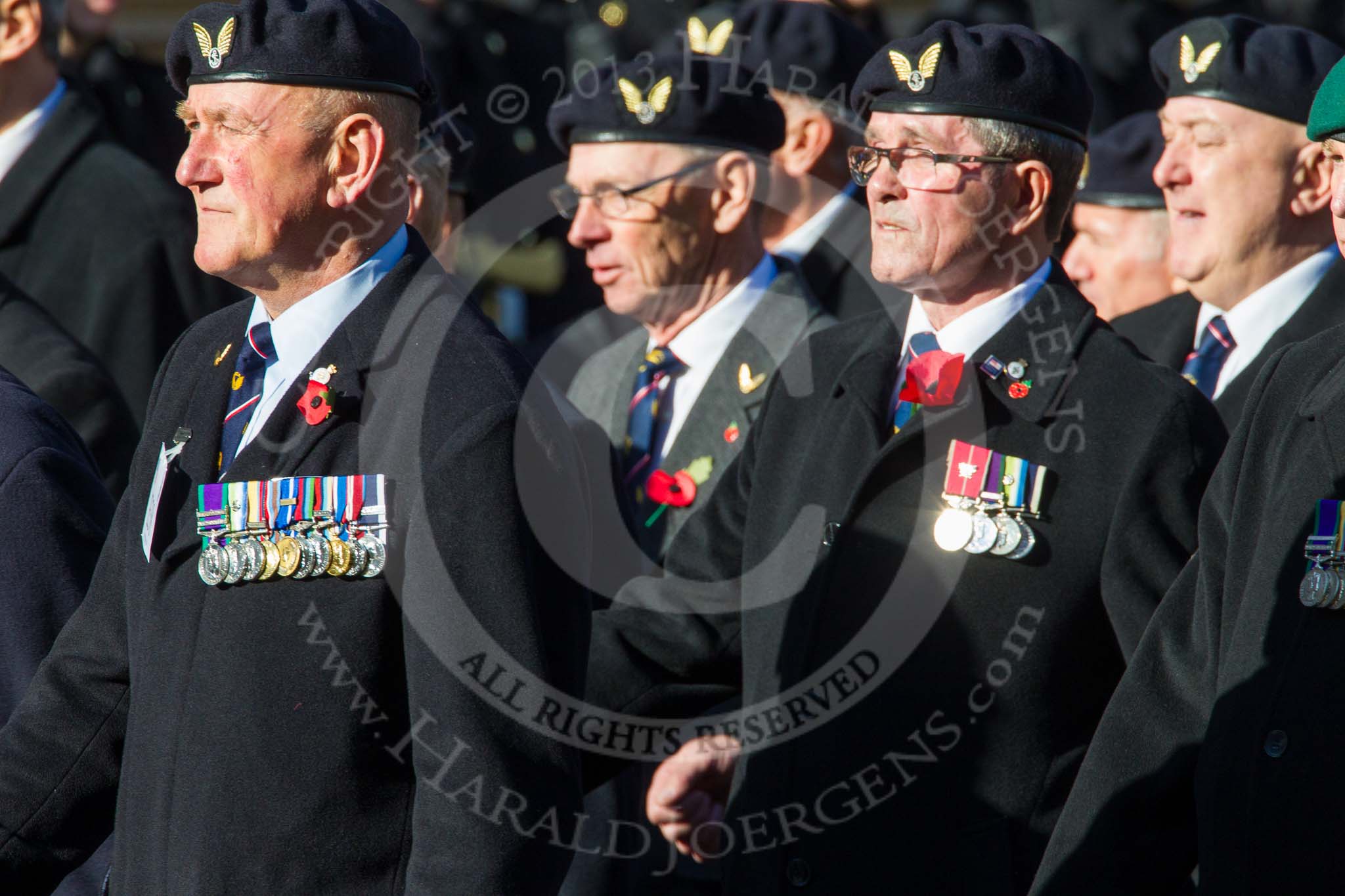 Remembrance Sunday at the Cenotaph in London 2014: Group E38 - Aircrewmans Association.
Press stand opposite the Foreign Office building, Whitehall, London SW1,
London,
Greater London,
United Kingdom,
on 09 November 2014 at 11:54, image #861