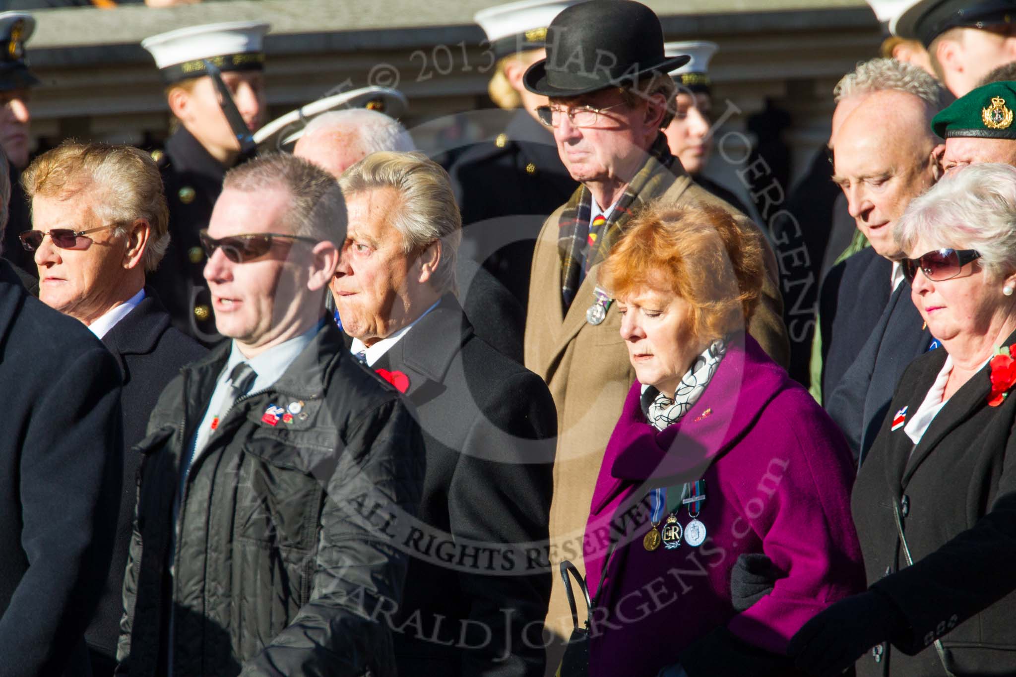 Remembrance Sunday at the Cenotaph in London 2014: Group A1 - Blind Veterans UK.
Press stand opposite the Foreign Office building, Whitehall, London SW1,
London,
Greater London,
United Kingdom,
on 09 November 2014 at 11:56, image #904