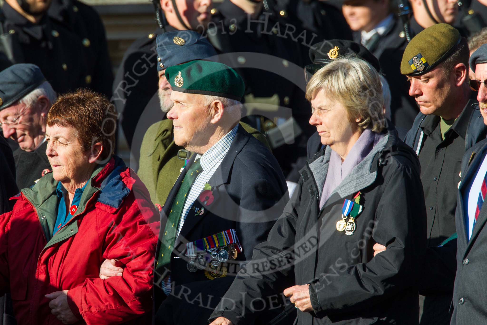 Remembrance Sunday at the Cenotaph in London 2014: Group A1 - Blind Veterans UK.
Press stand opposite the Foreign Office building, Whitehall, London SW1,
London,
Greater London,
United Kingdom,
on 09 November 2014 at 11:56, image #912