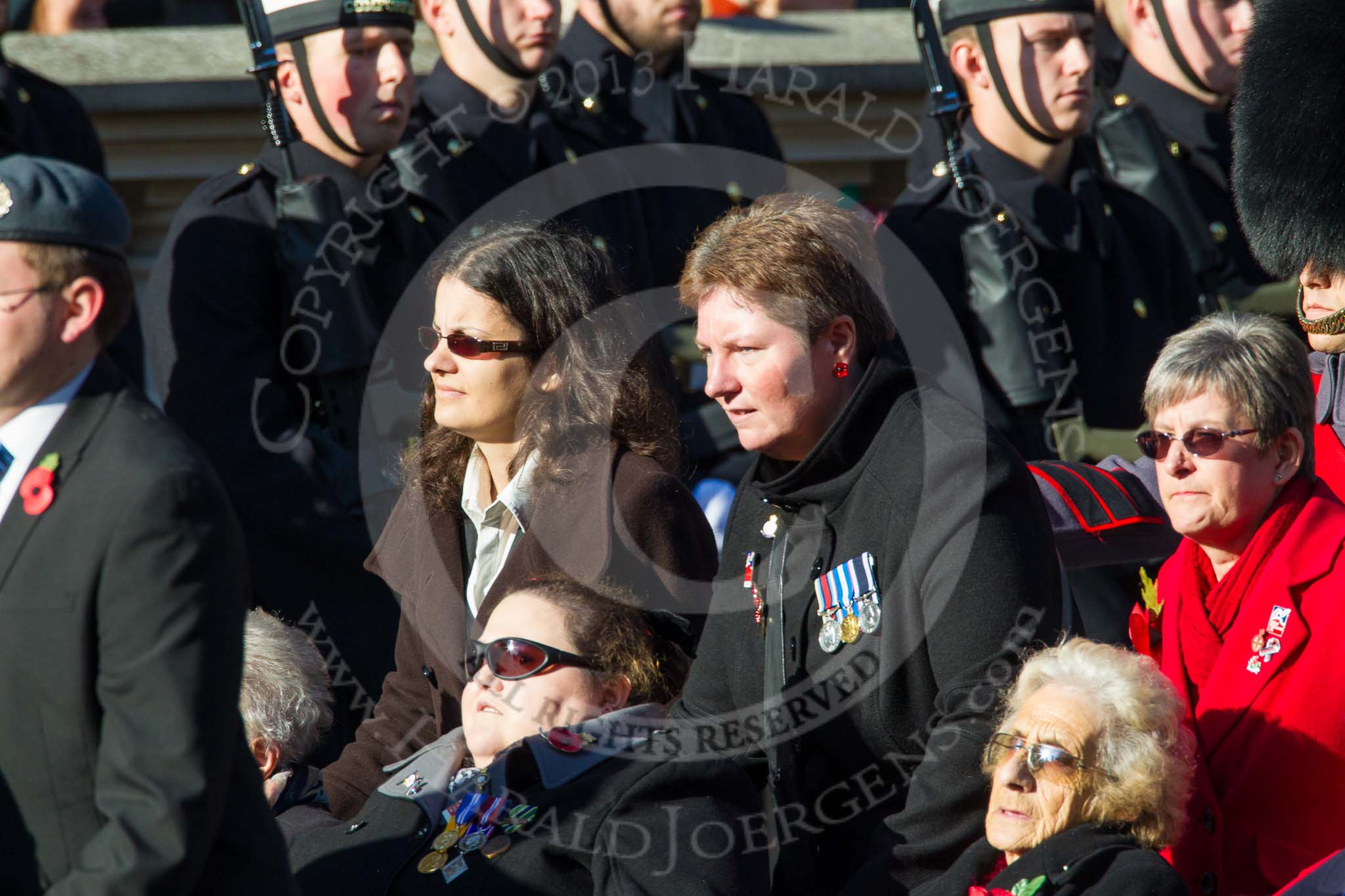 Remembrance Sunday at the Cenotaph in London 2014: Group A1 - Blind Veterans UK.
Press stand opposite the Foreign Office building, Whitehall, London SW1,
London,
Greater London,
United Kingdom,
on 09 November 2014 at 11:56, image #934