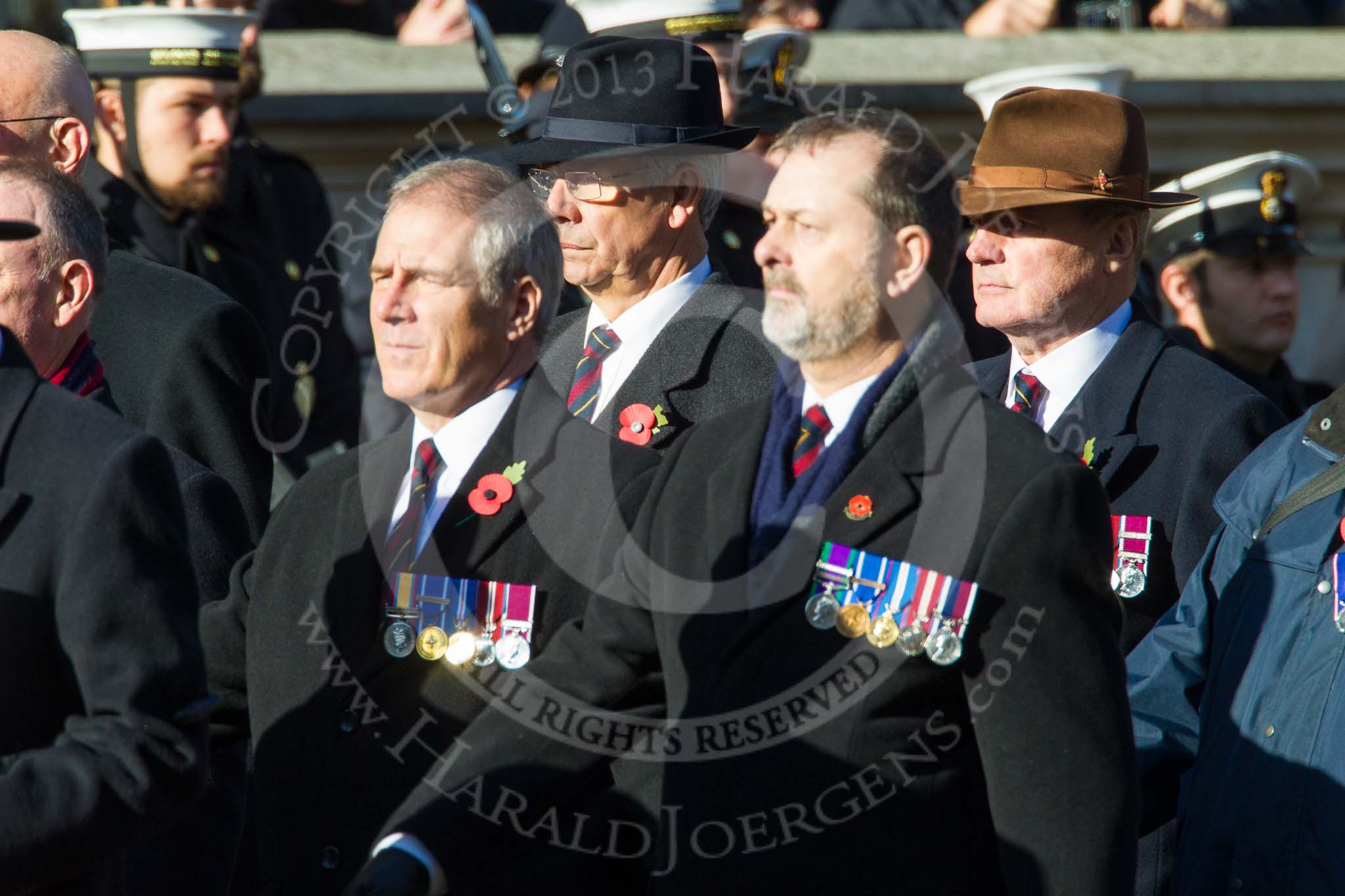 Remembrance Sunday at the Cenotaph in London 2014: Group F6 - Queen's Bodyguard of The Yeoman of The Guard.
Press stand opposite the Foreign Office building, Whitehall, London SW1,
London,
Greater London,
United Kingdom,
on 09 November 2014 at 11:57, image #967