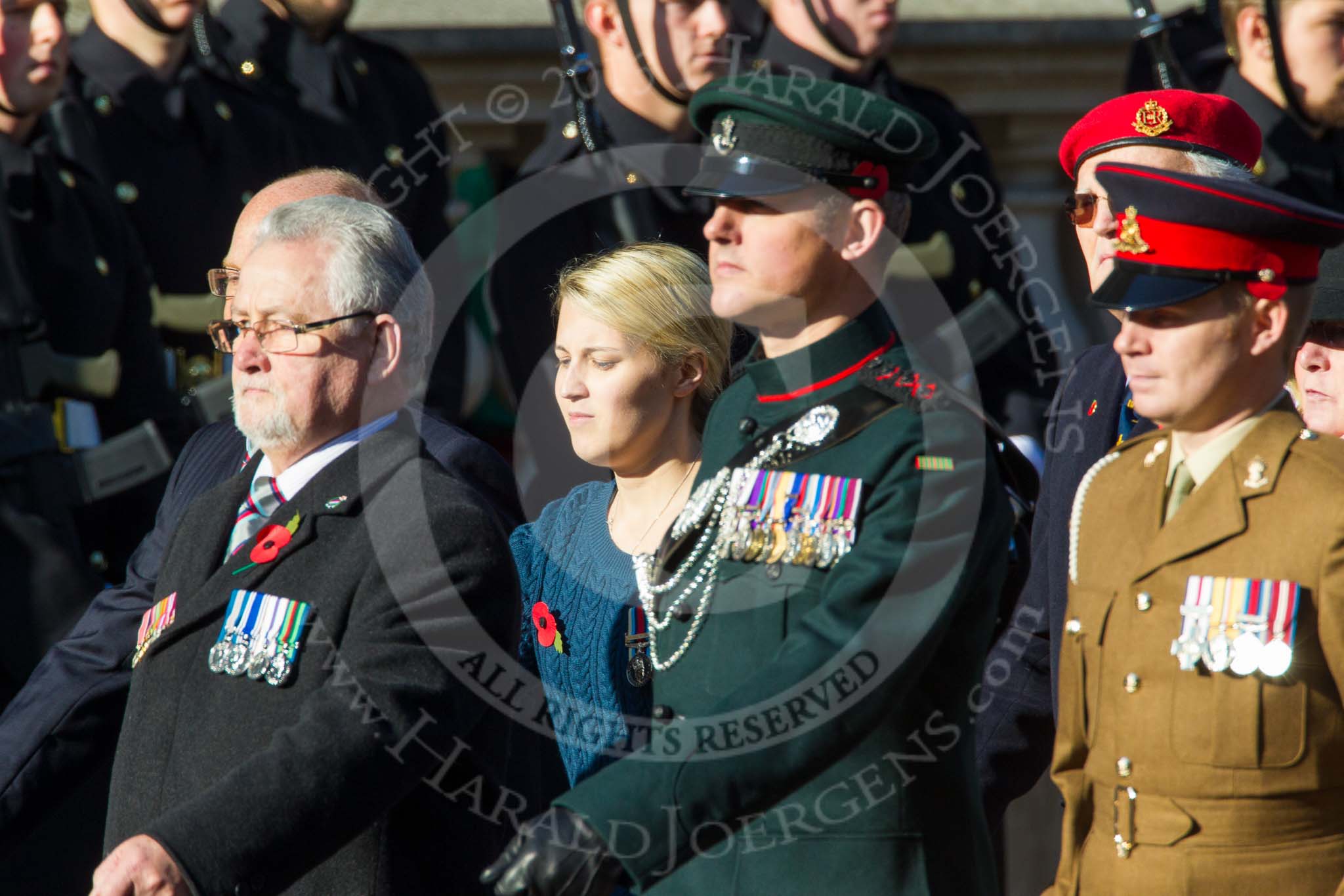 Remembrance Sunday at the Cenotaph in London 2014: Group F13 - Gallantry Medallists League.
Press stand opposite the Foreign Office building, Whitehall, London SW1,
London,
Greater London,
United Kingdom,
on 09 November 2014 at 11:57, image #1002