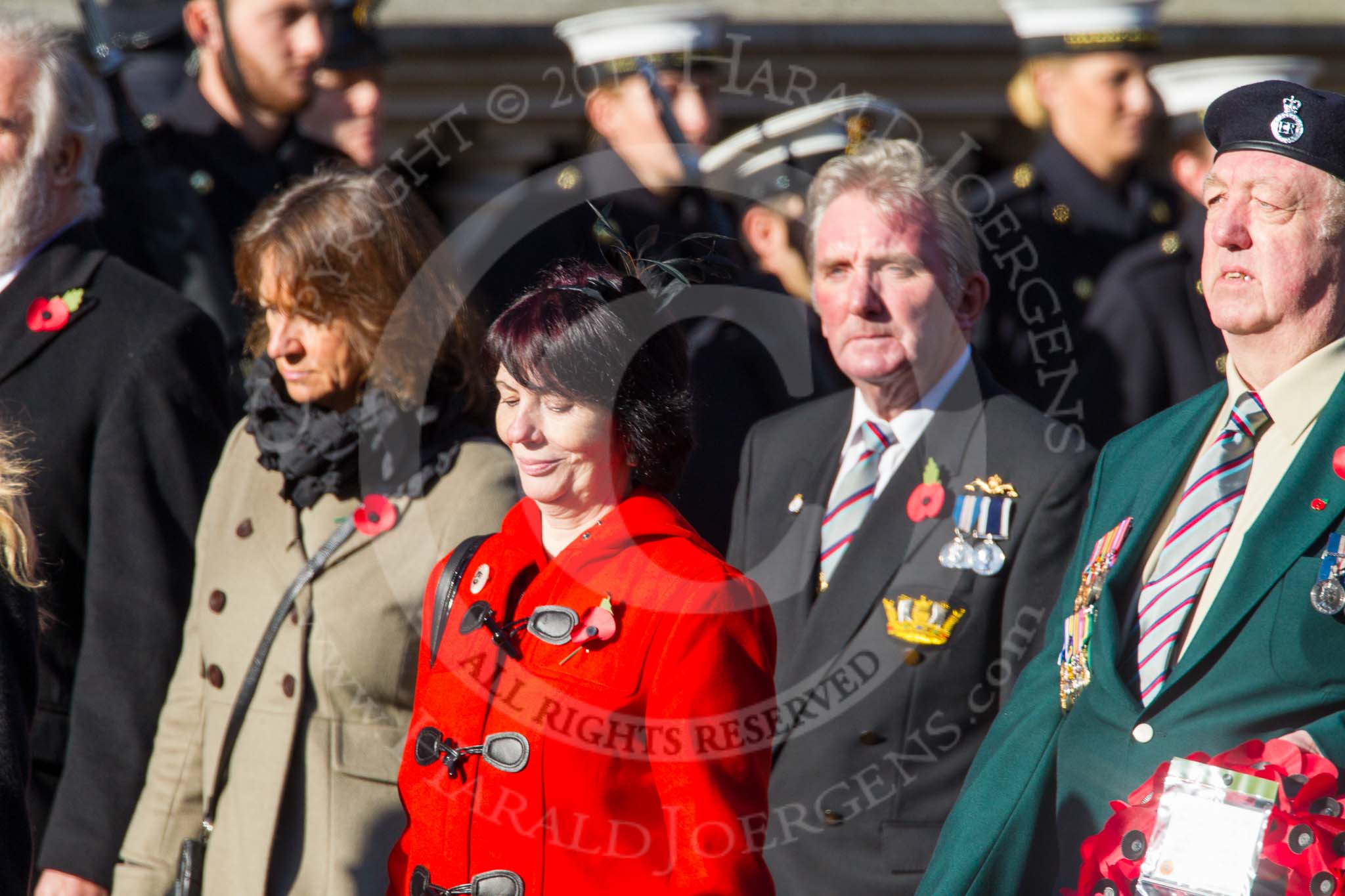 Remembrance Sunday at the Cenotaph in London 2014: Group F14 - National Malaya & Borneo Veterans Association.
Press stand opposite the Foreign Office building, Whitehall, London SW1,
London,
Greater London,
United Kingdom,
on 09 November 2014 at 11:57, image #1009