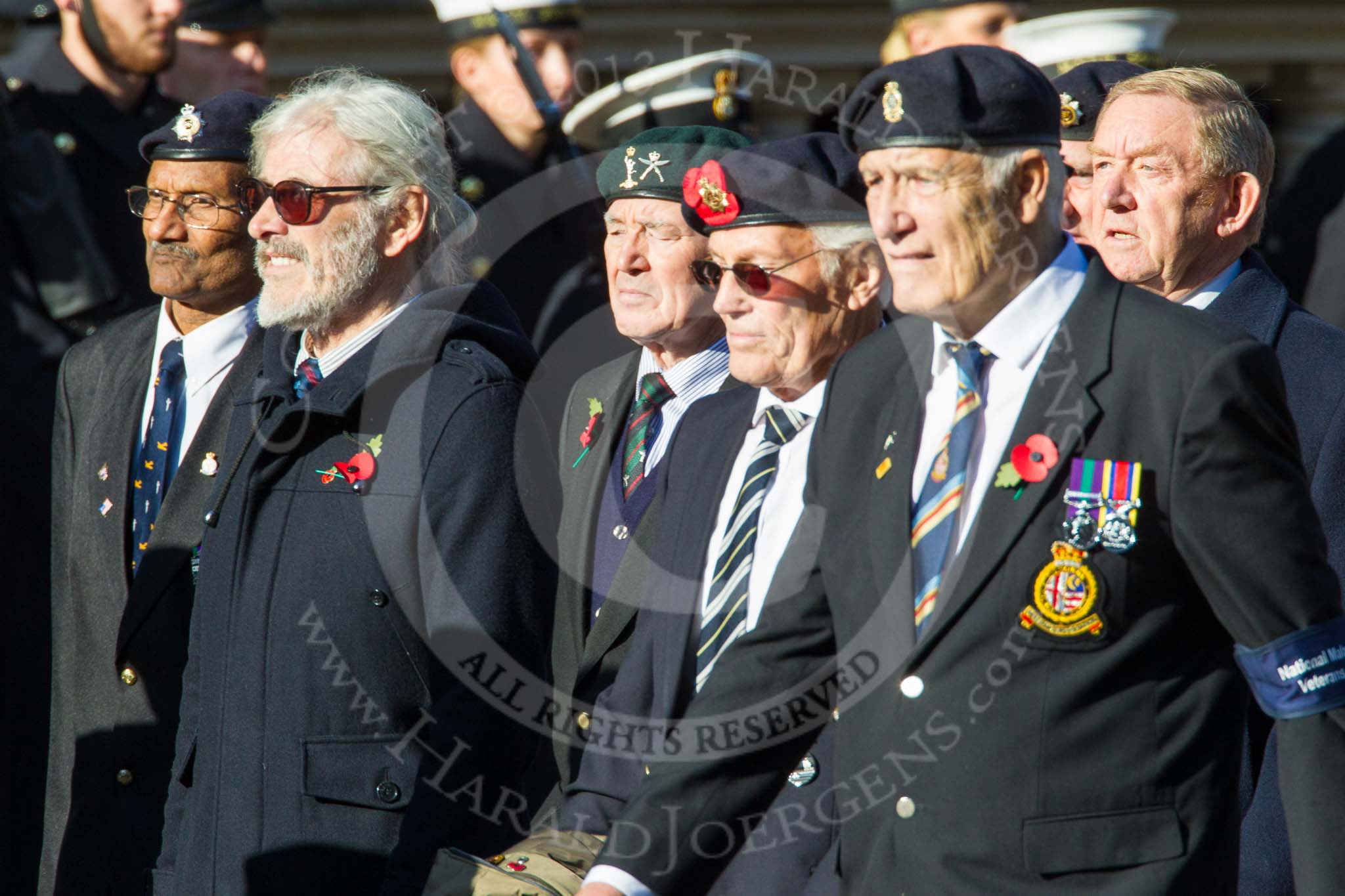 Remembrance Sunday at the Cenotaph in London 2014: Group F14 - National Malaya & Borneo Veterans Association.
Press stand opposite the Foreign Office building, Whitehall, London SW1,
London,
Greater London,
United Kingdom,
on 09 November 2014 at 11:58, image #1021