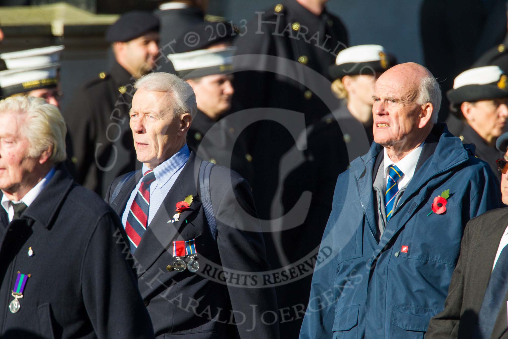 Remembrance Sunday at the Cenotaph in London 2014: Group F16 - Fellowship of the Services.
Press stand opposite the Foreign Office building, Whitehall, London SW1,
London,
Greater London,
United Kingdom,
on 09 November 2014 at 11:58, image #1051