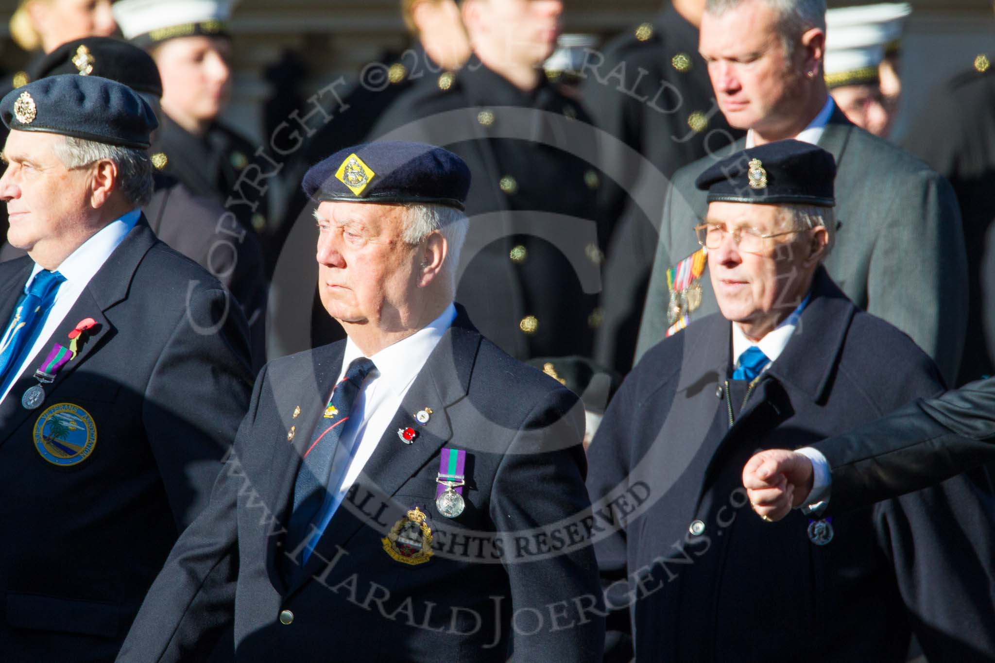Remembrance Sunday at the Cenotaph in London 2014: Group F17 - Suez Veterans Association.
Press stand opposite the Foreign Office building, Whitehall, London SW1,
London,
Greater London,
United Kingdom,
on 09 November 2014 at 11:58, image #1064