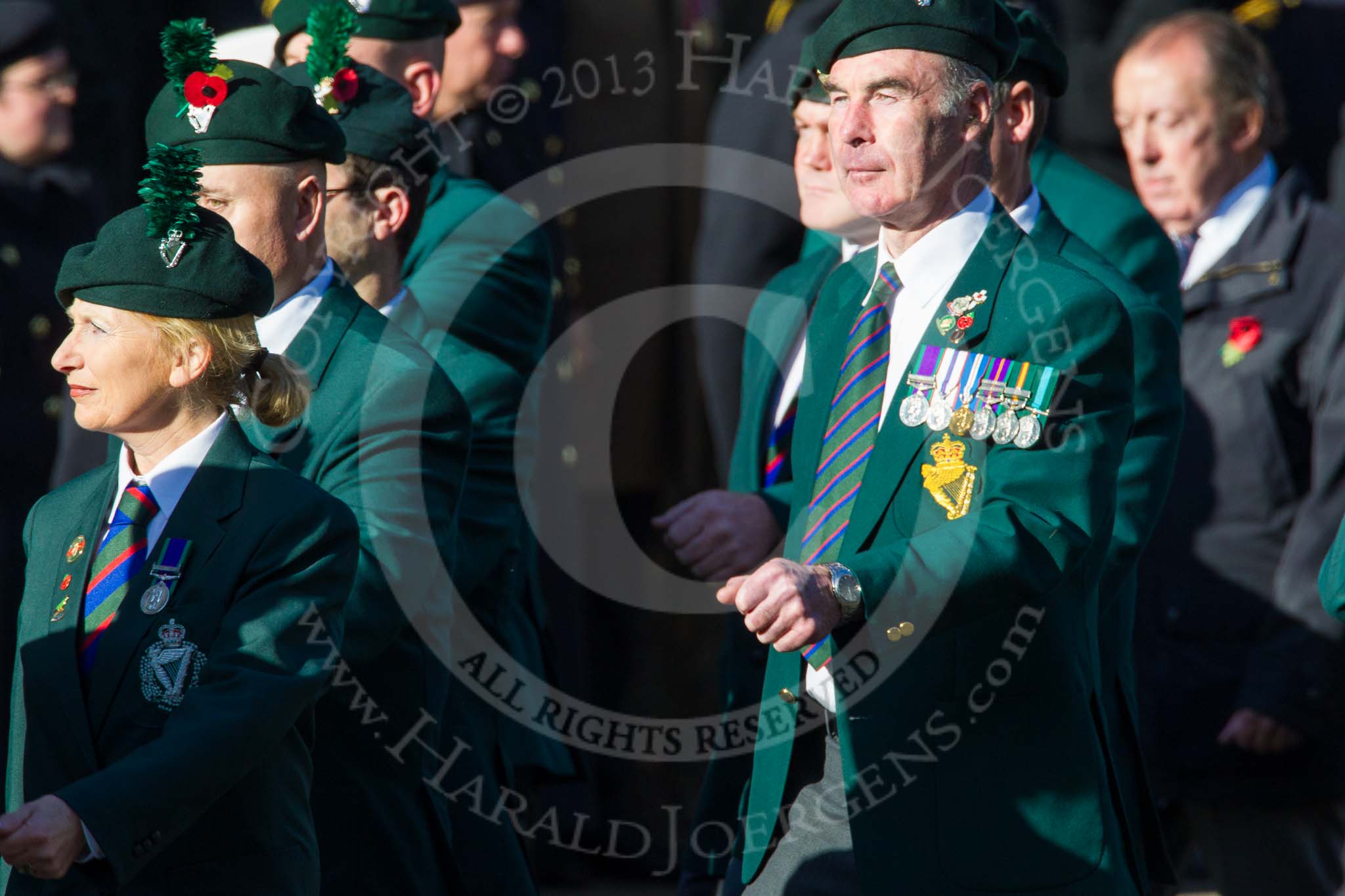 Remembrance Sunday at the Cenotaph in London 2014: Group A4 - Royal Irish Regiment Association..
Press stand opposite the Foreign Office building, Whitehall, London SW1,
London,
Greater London,
United Kingdom,
on 09 November 2014 at 12:00, image #1137