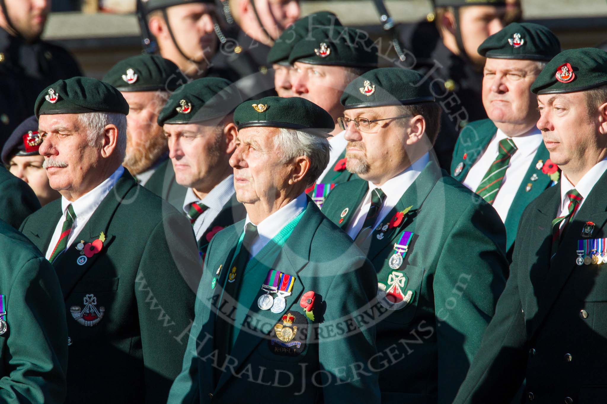 Remembrance Sunday at the Cenotaph in London 2014: Group A8 - 1LI Association.
Press stand opposite the Foreign Office building, Whitehall, London SW1,
London,
Greater London,
United Kingdom,
on 09 November 2014 at 12:00, image #1162