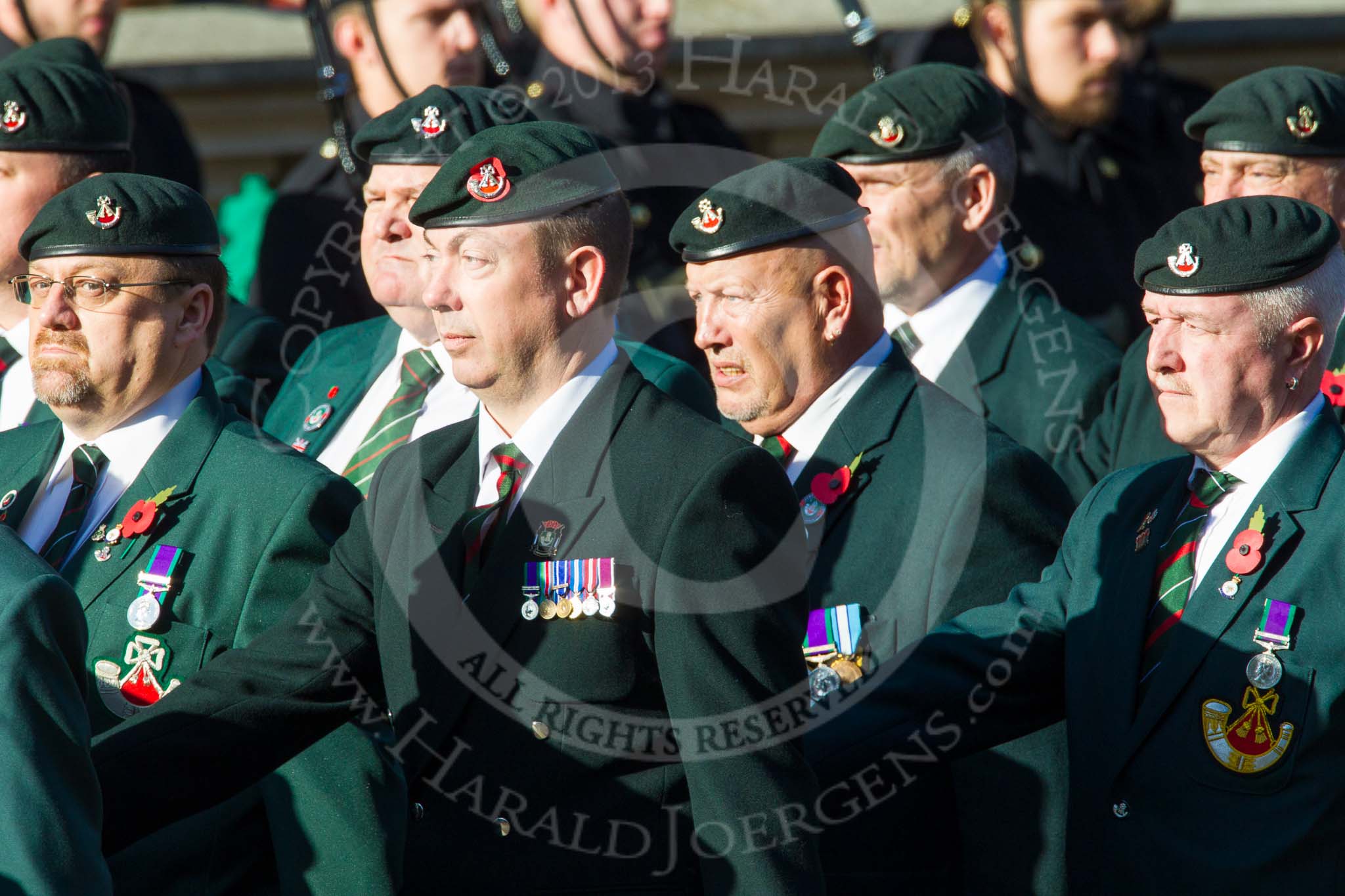 Remembrance Sunday at the Cenotaph in London 2014: Group A8 - 1LI Association.
Press stand opposite the Foreign Office building, Whitehall, London SW1,
London,
Greater London,
United Kingdom,
on 09 November 2014 at 12:00, image #1164