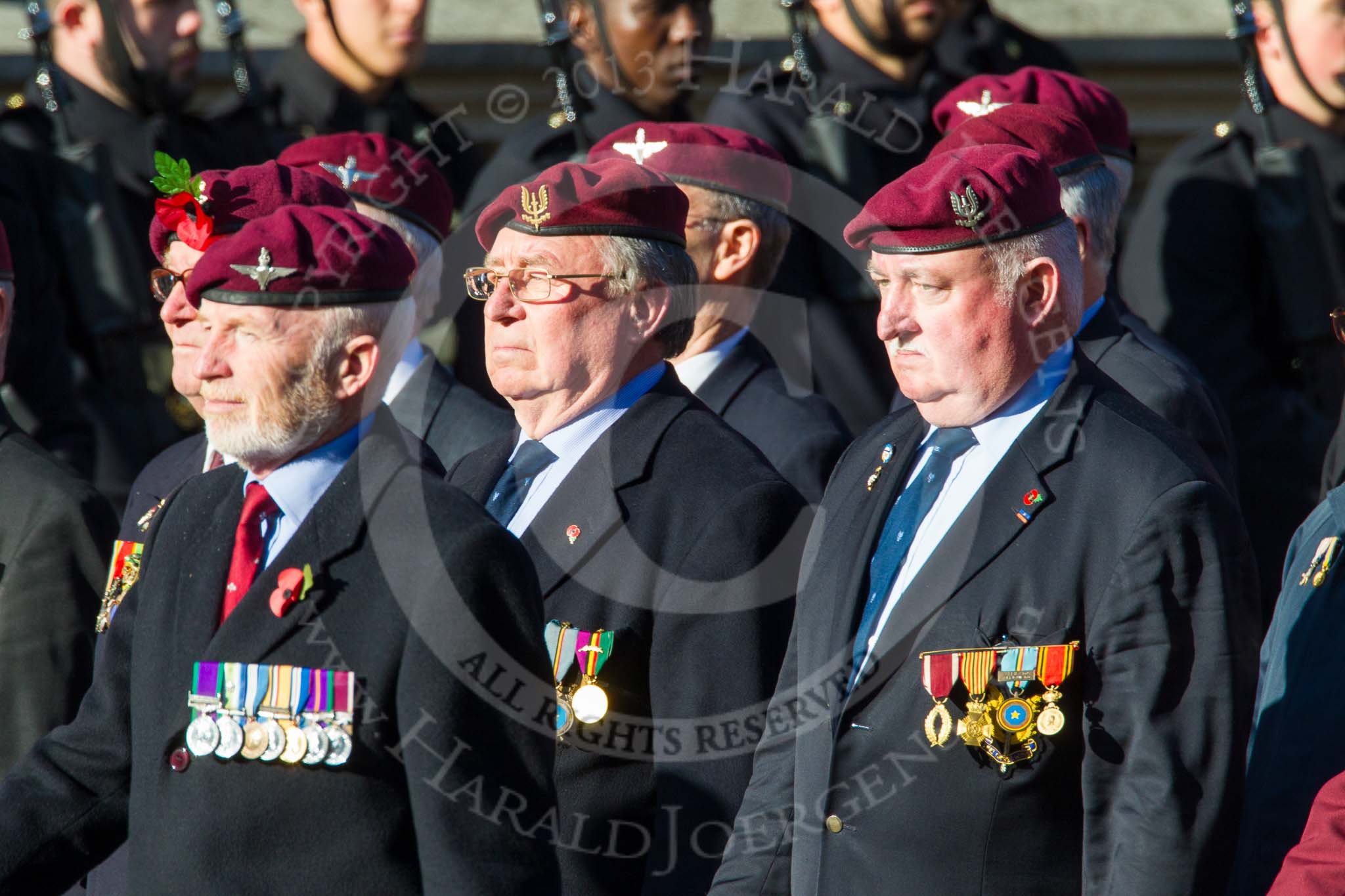 Remembrance Sunday at the Cenotaph in London 2014: Group A10 - Parachute Regimental Association.
Press stand opposite the Foreign Office building, Whitehall, London SW1,
London,
Greater London,
United Kingdom,
on 09 November 2014 at 12:01, image #1216