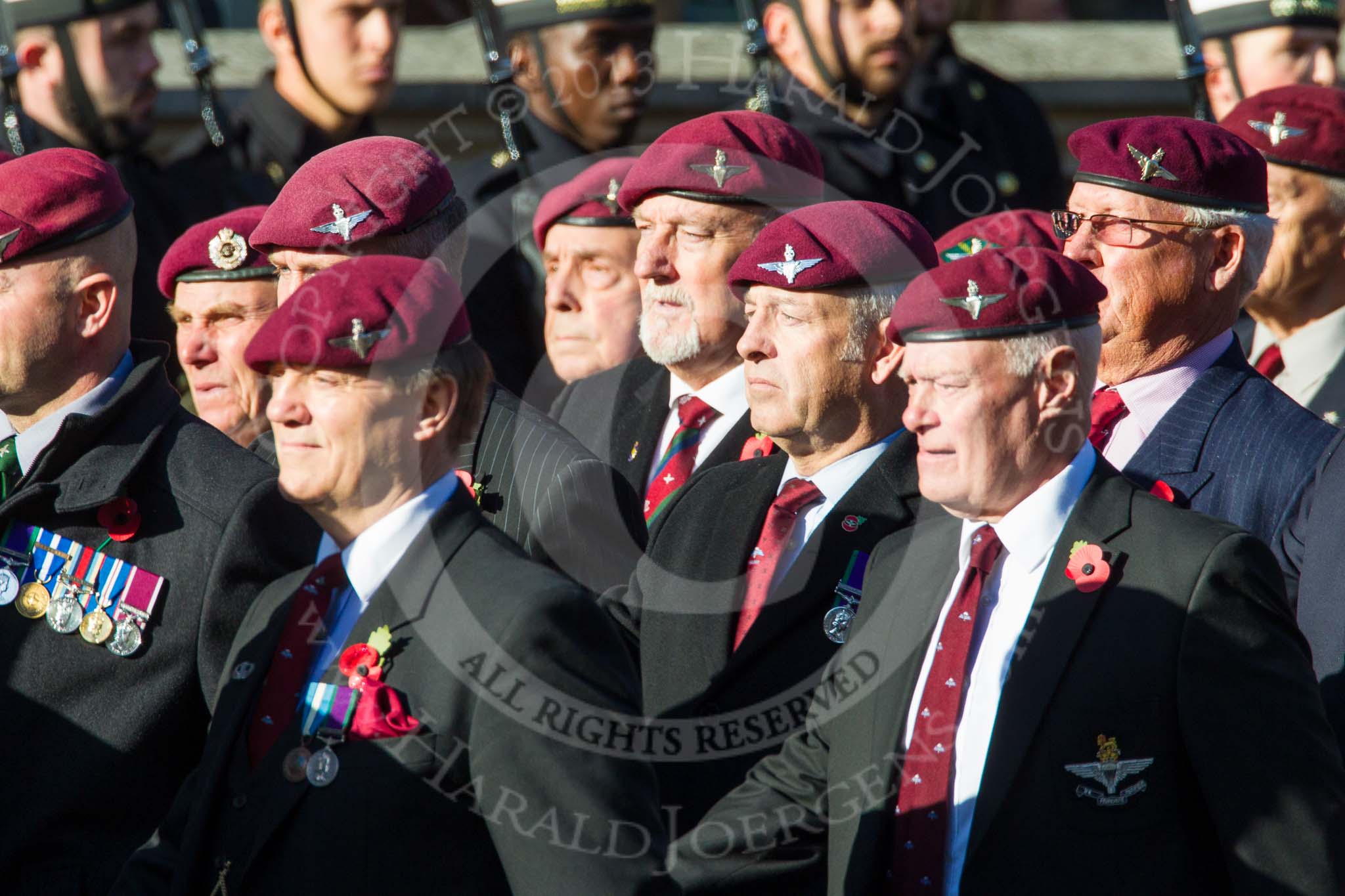 Remembrance Sunday at the Cenotaph in London 2014: Group A10 - Parachute Regimental Association.
Press stand opposite the Foreign Office building, Whitehall, London SW1,
London,
Greater London,
United Kingdom,
on 09 November 2014 at 12:02, image #1230
