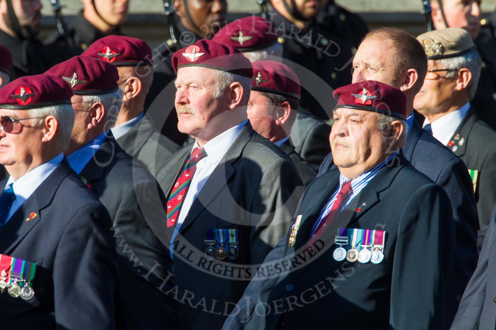 Remembrance Sunday at the Cenotaph in London 2014: Group A10 - Parachute Regimental Association.
Press stand opposite the Foreign Office building, Whitehall, London SW1,
London,
Greater London,
United Kingdom,
on 09 November 2014 at 12:02, image #1237