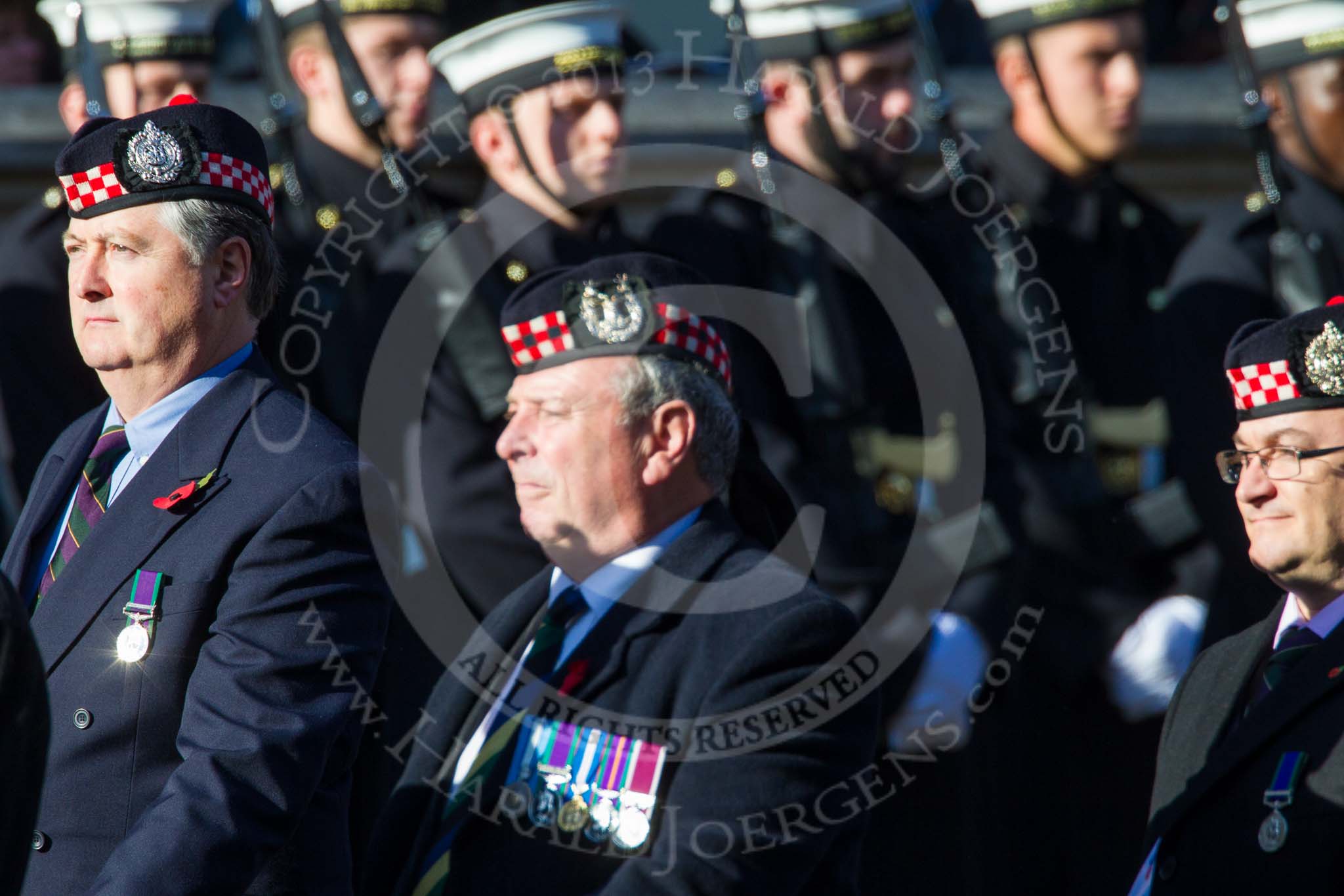 Remembrance Sunday at the Cenotaph in London 2014: Group A14 - Gordon Highlanders Association.
Press stand opposite the Foreign Office building, Whitehall, London SW1,
London,
Greater London,
United Kingdom,
on 09 November 2014 at 12:03, image #1292