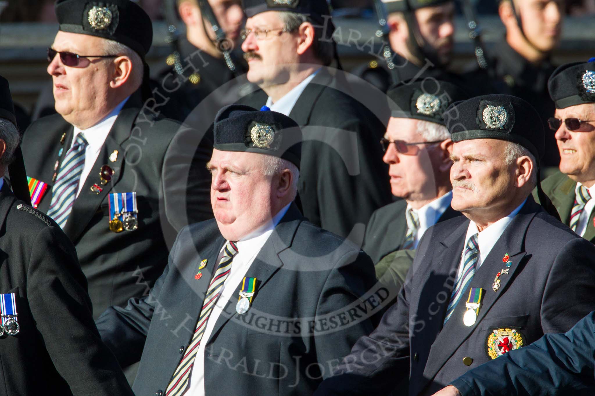 Remembrance Sunday at the Cenotaph in London 2014: Group A16 - London Scottish Regimental Association.
Press stand opposite the Foreign Office building, Whitehall, London SW1,
London,
Greater London,
United Kingdom,
on 09 November 2014 at 12:03, image #1296