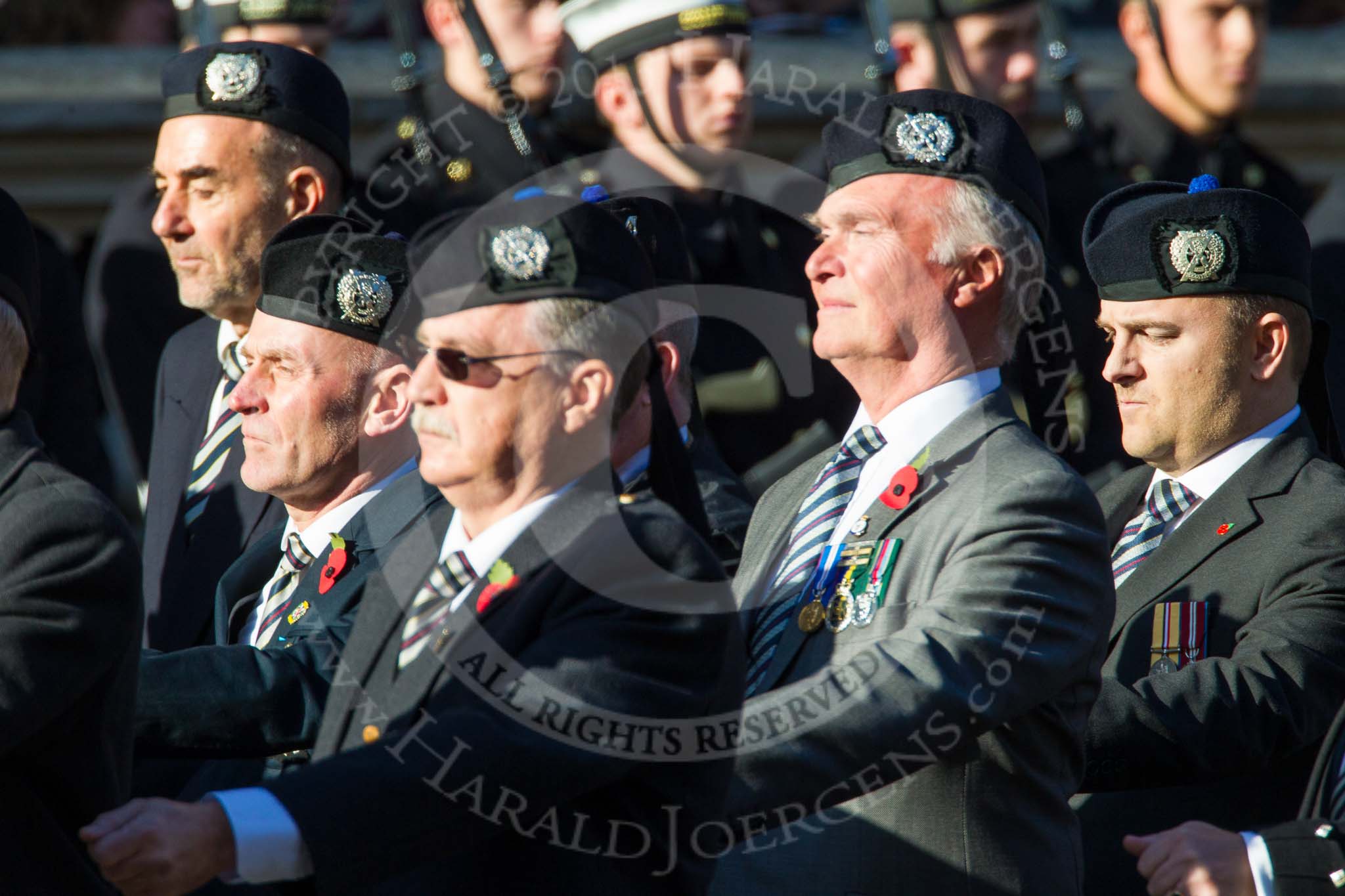 Remembrance Sunday at the Cenotaph in London 2014: Group A16 - London Scottish Regimental Association.
Press stand opposite the Foreign Office building, Whitehall, London SW1,
London,
Greater London,
United Kingdom,
on 09 November 2014 at 12:03, image #1304
