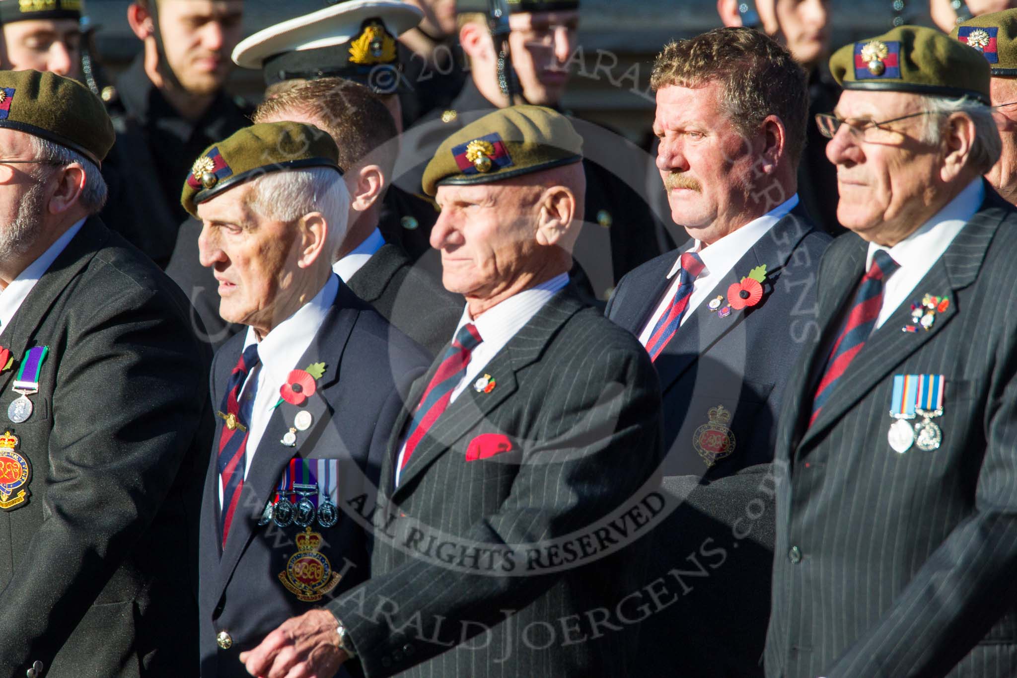 Remembrance Sunday at the Cenotaph in London 2014: Group A17 - Grenadier Guards Association.
Press stand opposite the Foreign Office building, Whitehall, London SW1,
London,
Greater London,
United Kingdom,
on 09 November 2014 at 12:03, image #1310