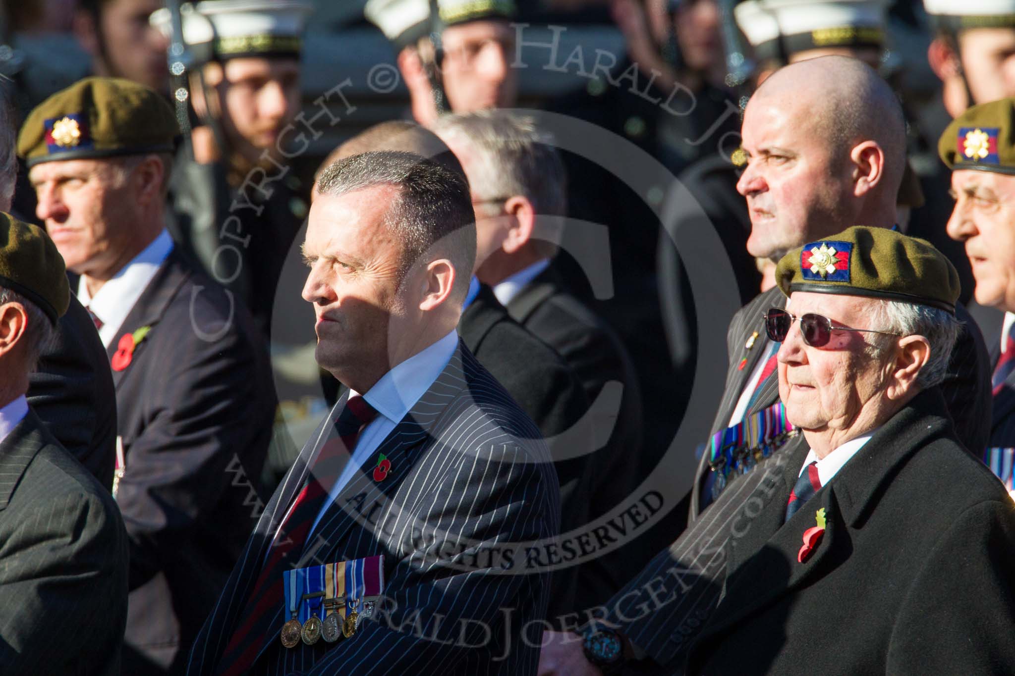 Remembrance Sunday at the Cenotaph in London 2014: Group A19 - Scots Guards Association.
Press stand opposite the Foreign Office building, Whitehall, London SW1,
London,
Greater London,
United Kingdom,
on 09 November 2014 at 12:03, image #1328