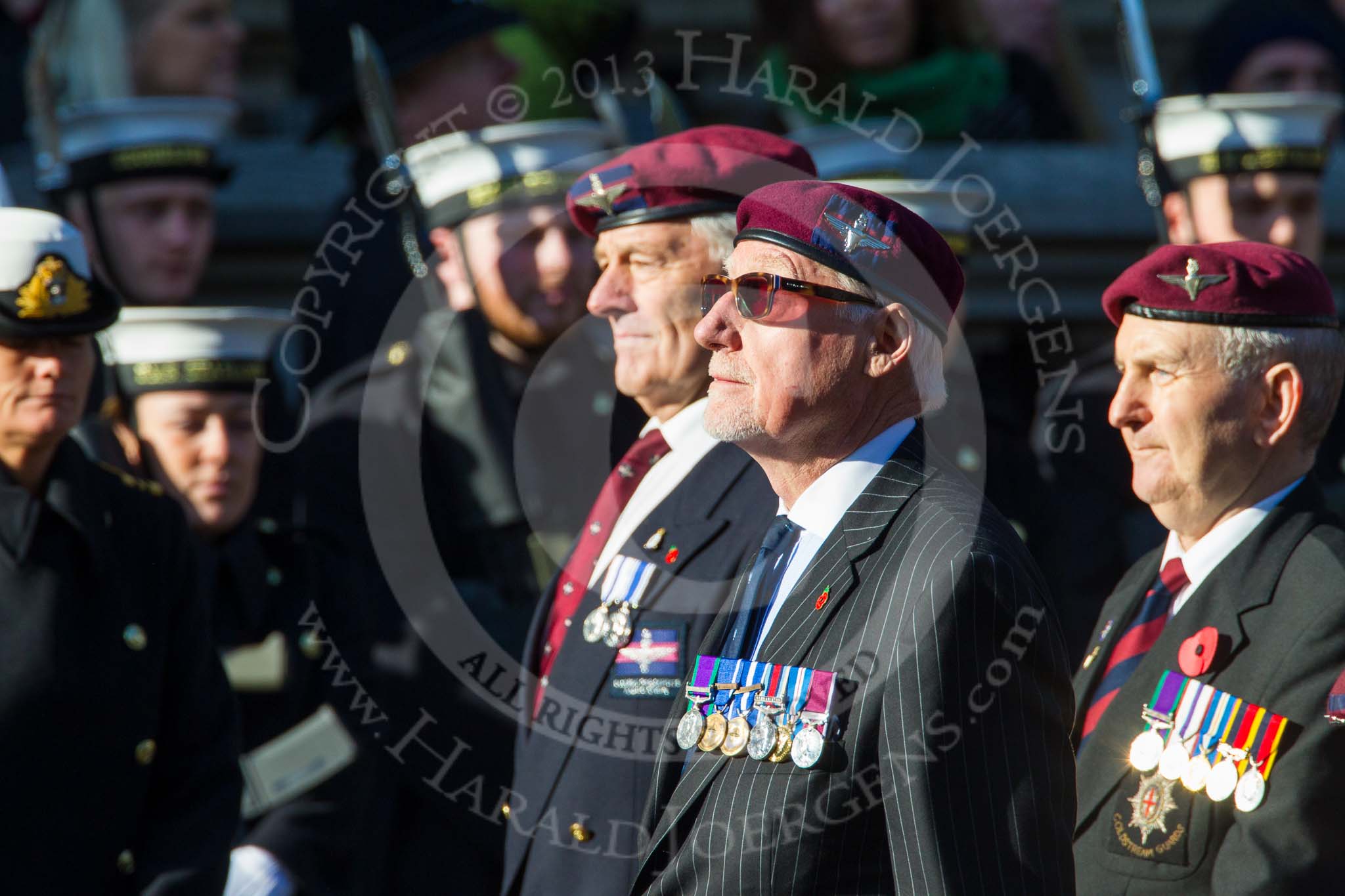 Remembrance Sunday at the Cenotaph in London 2014: Group A20 - Guards Parachute Association.
Press stand opposite the Foreign Office building, Whitehall, London SW1,
London,
Greater London,
United Kingdom,
on 09 November 2014 at 12:04, image #1334