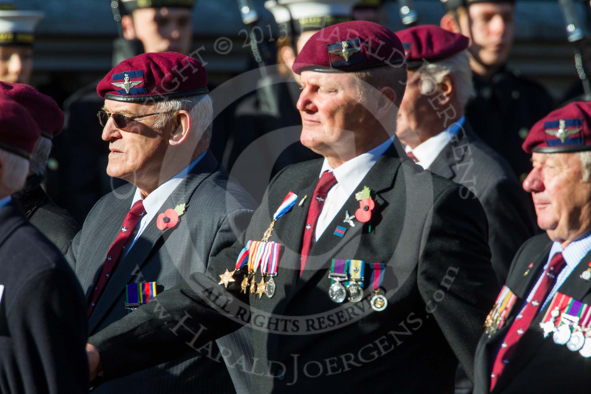 Remembrance Sunday at the Cenotaph in London 2014: Group A20 - Guards Parachute Association.
Press stand opposite the Foreign Office building, Whitehall, London SW1,
London,
Greater London,
United Kingdom,
on 09 November 2014 at 12:04, image #1337