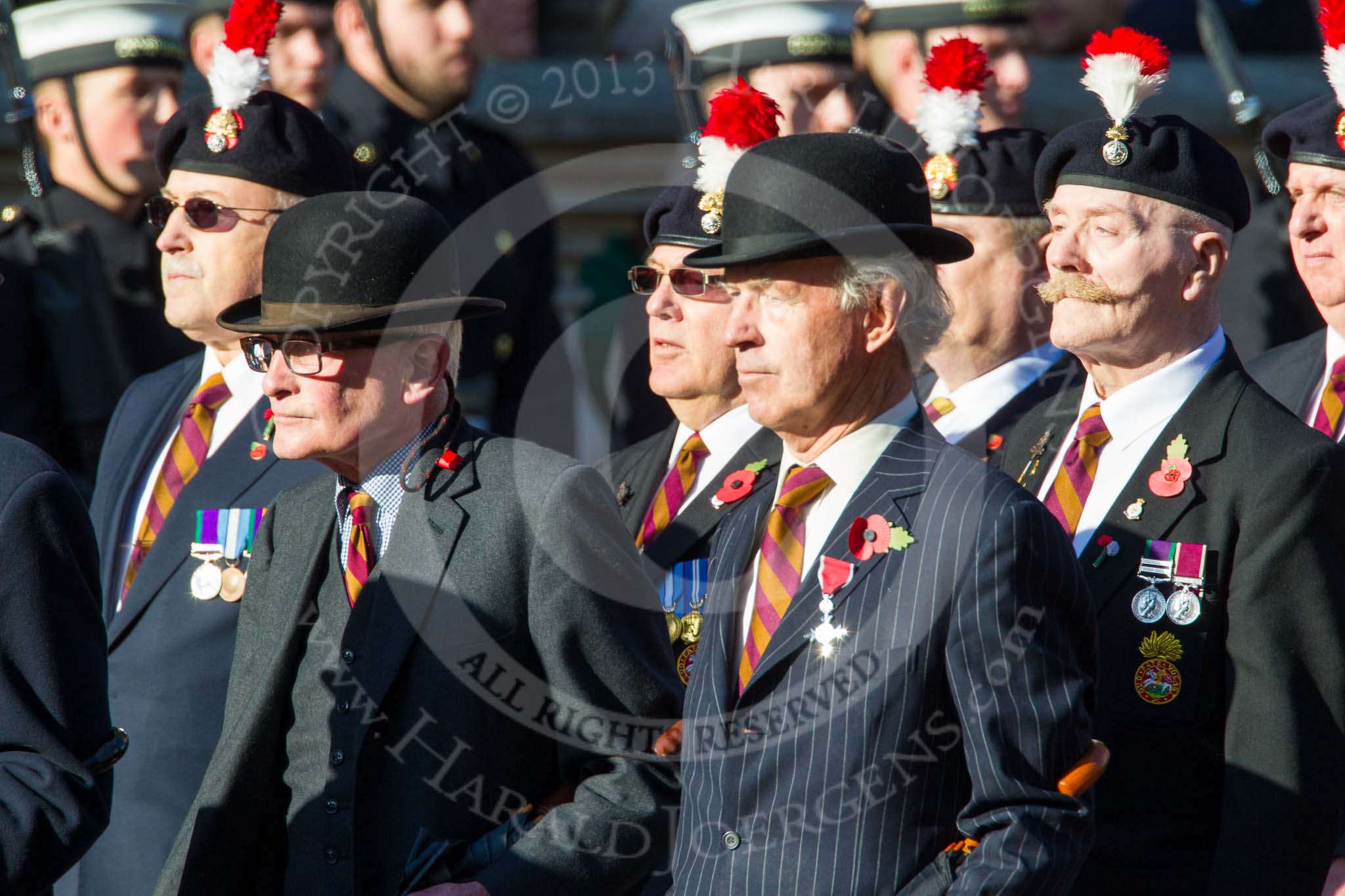 Remembrance Sunday at the Cenotaph in London 2014: Group A26 - Royal Hampshire Regiment Comrades Association.
Press stand opposite the Foreign Office building, Whitehall, London SW1,
London,
Greater London,
United Kingdom,
on 09 November 2014 at 12:04, image #1382