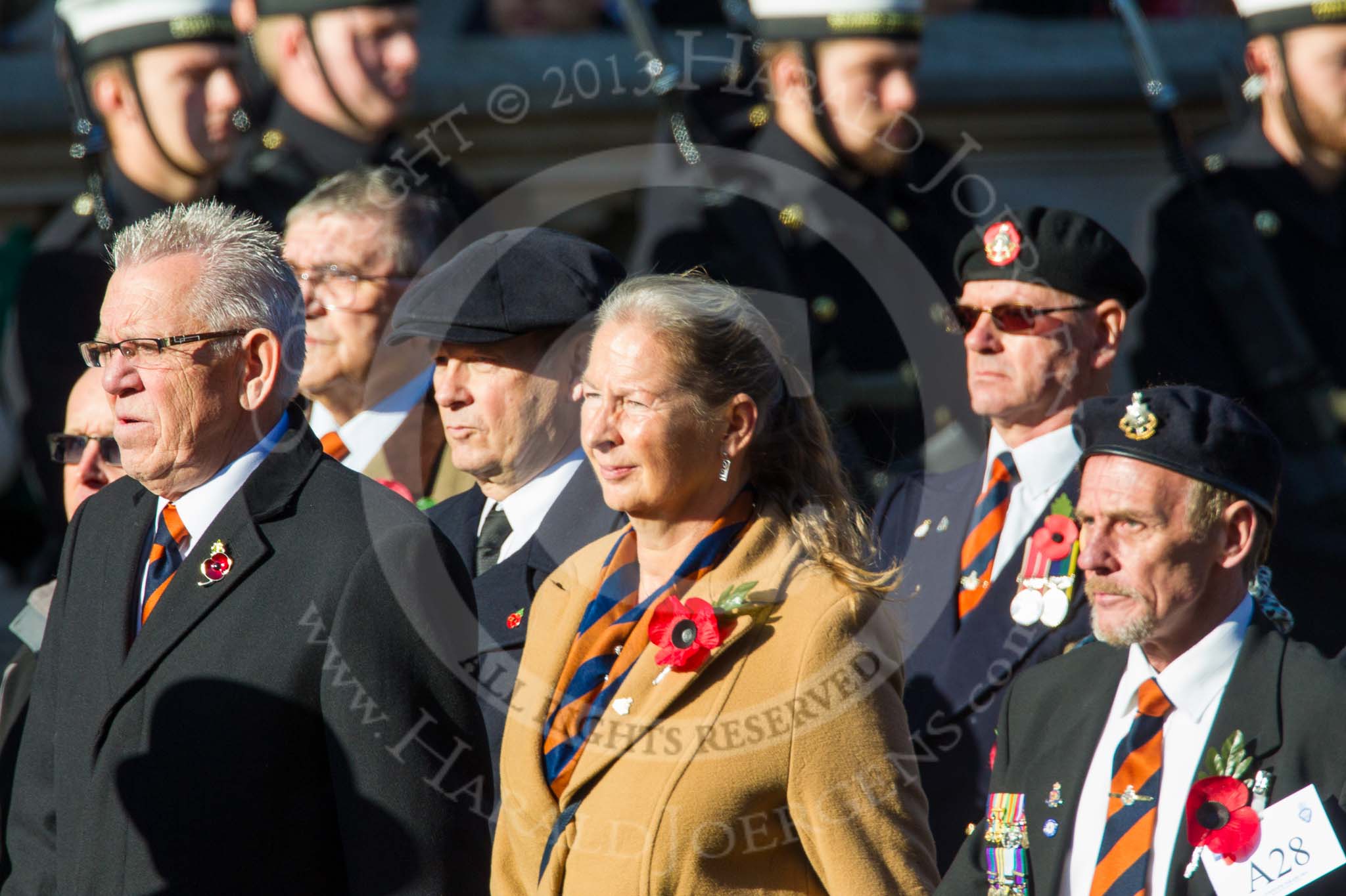 Remembrance Sunday at the Cenotaph in London 2014: Group A28 - Royal Sussex Regimental Association.
Press stand opposite the Foreign Office building, Whitehall, London SW1,
London,
Greater London,
United Kingdom,
on 09 November 2014 at 12:05, image #1396