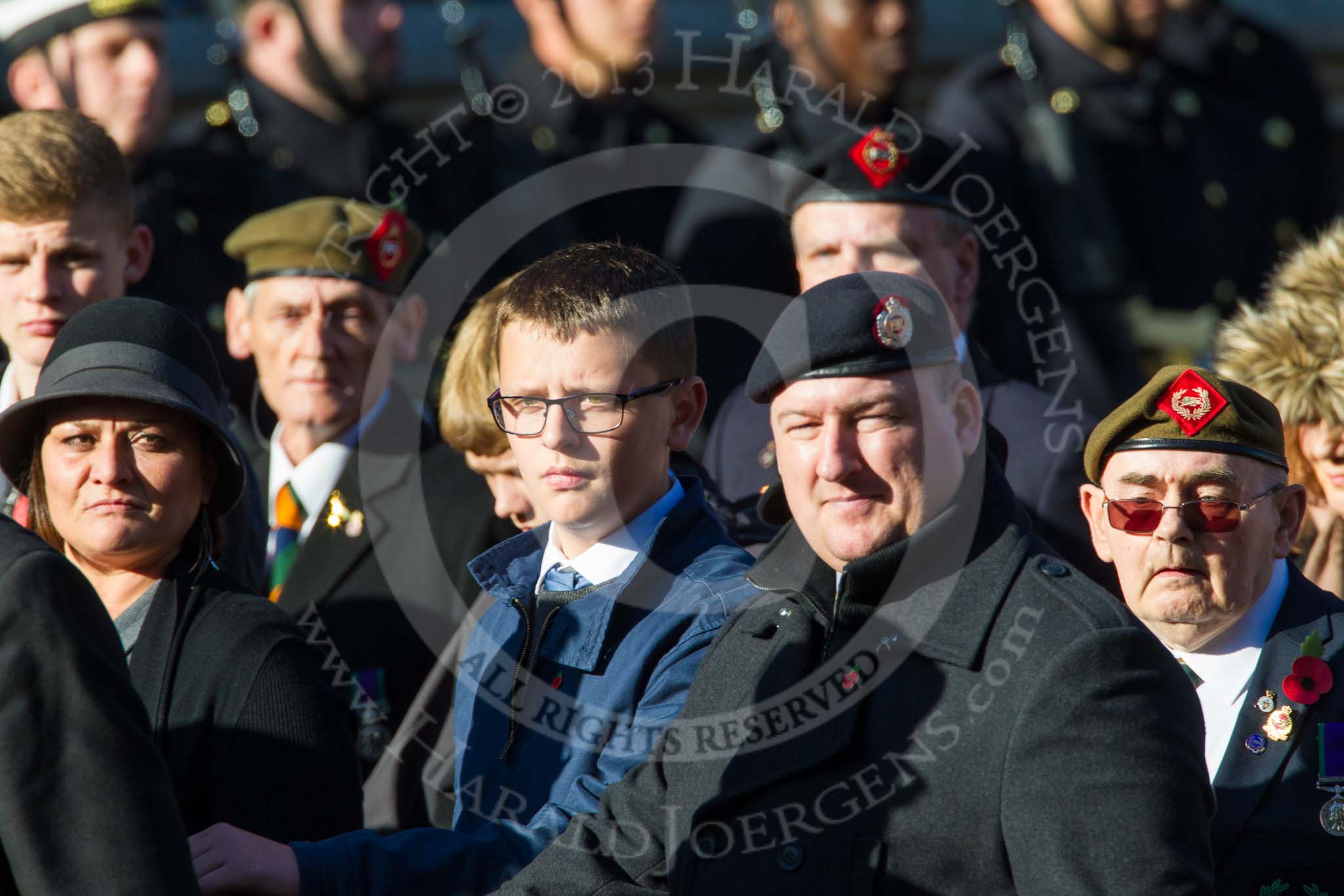 Remembrance Sunday at the Cenotaph in London 2014: Group A34 - The Duke of Lancaster's Regimental Association.
Press stand opposite the Foreign Office building, Whitehall, London SW1,
London,
Greater London,
United Kingdom,
on 09 November 2014 at 12:05, image #1437