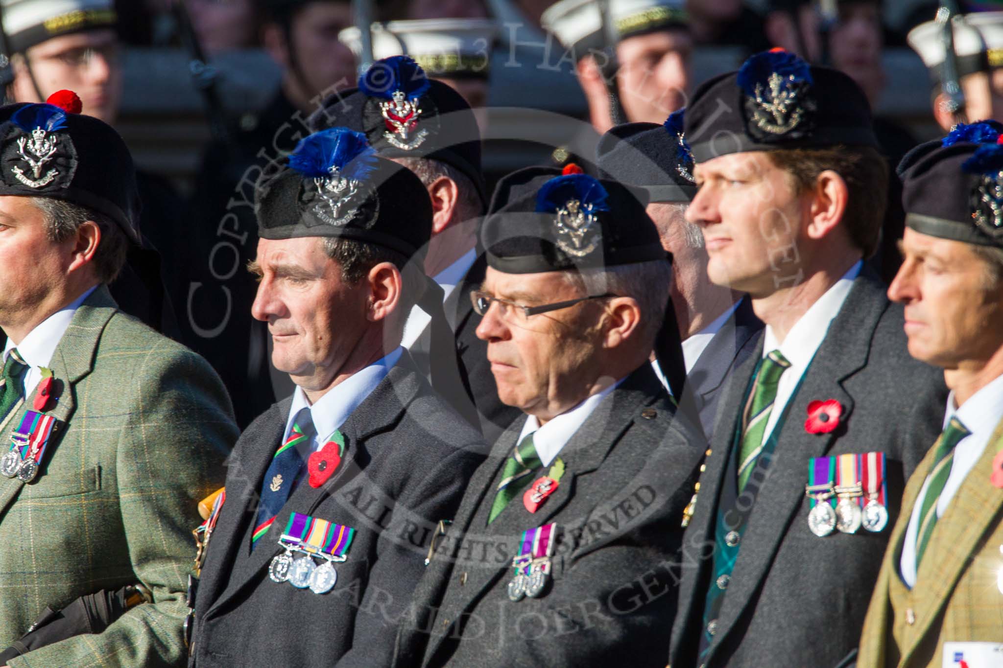 Remembrance Sunday at the Cenotaph in London 2014: Group A35 - Queen's Own Highlanders Regimental Association.
Press stand opposite the Foreign Office building, Whitehall, London SW1,
London,
Greater London,
United Kingdom,
on 09 November 2014 at 12:06, image #1452