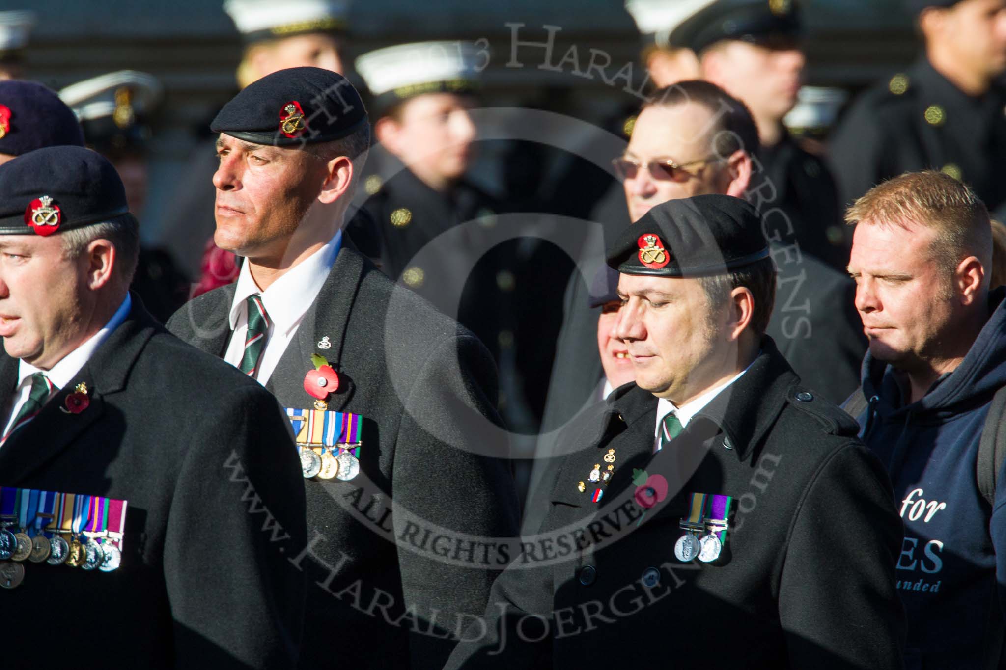 Remembrance Sunday at the Cenotaph in London 2014: Group A36 - The Staffordshire Regiment.
Press stand opposite the Foreign Office building, Whitehall, London SW1,
London,
Greater London,
United Kingdom,
on 09 November 2014 at 12:06, image #1477